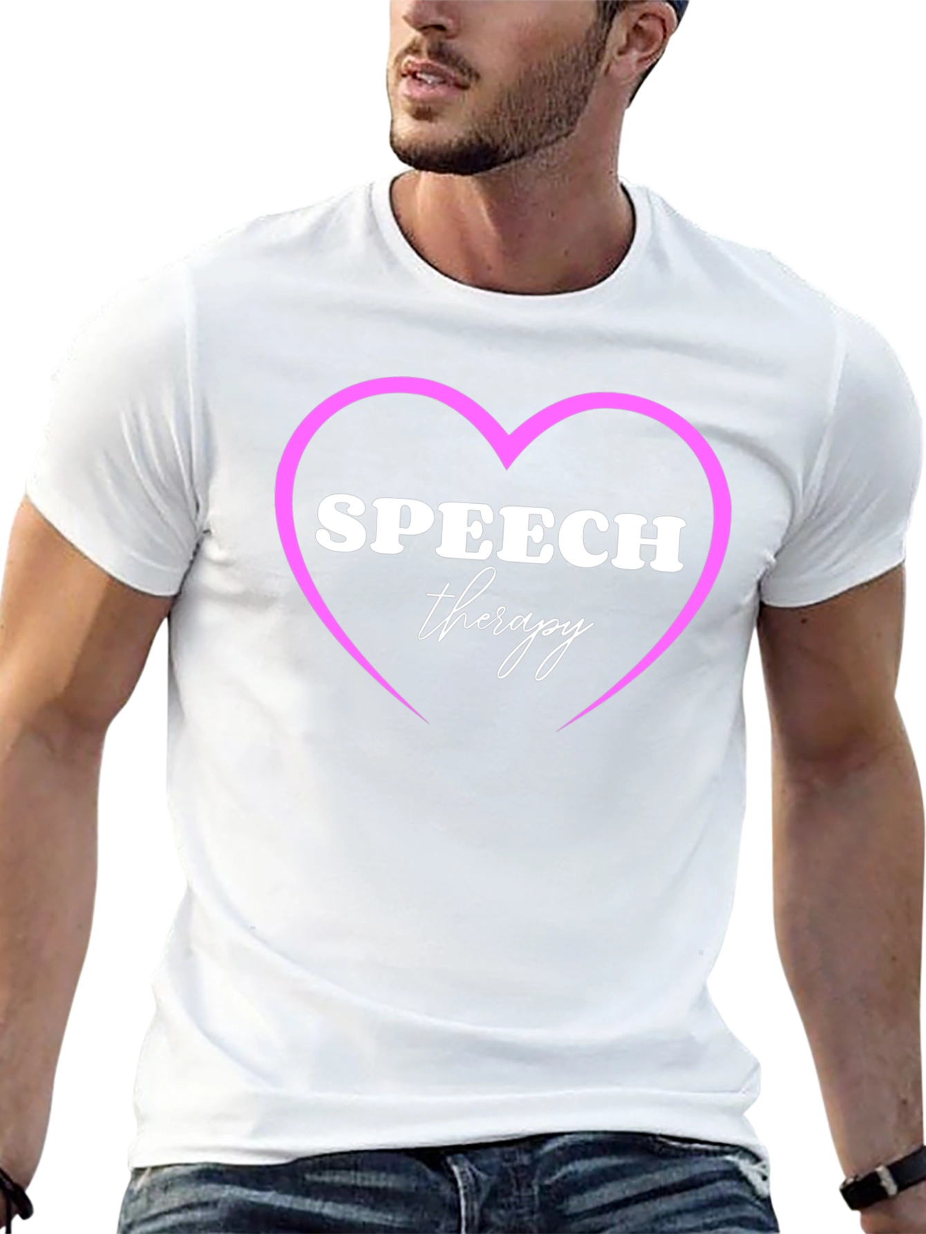 Black Speech Therapy Heart T-Shirt - Black view 13
