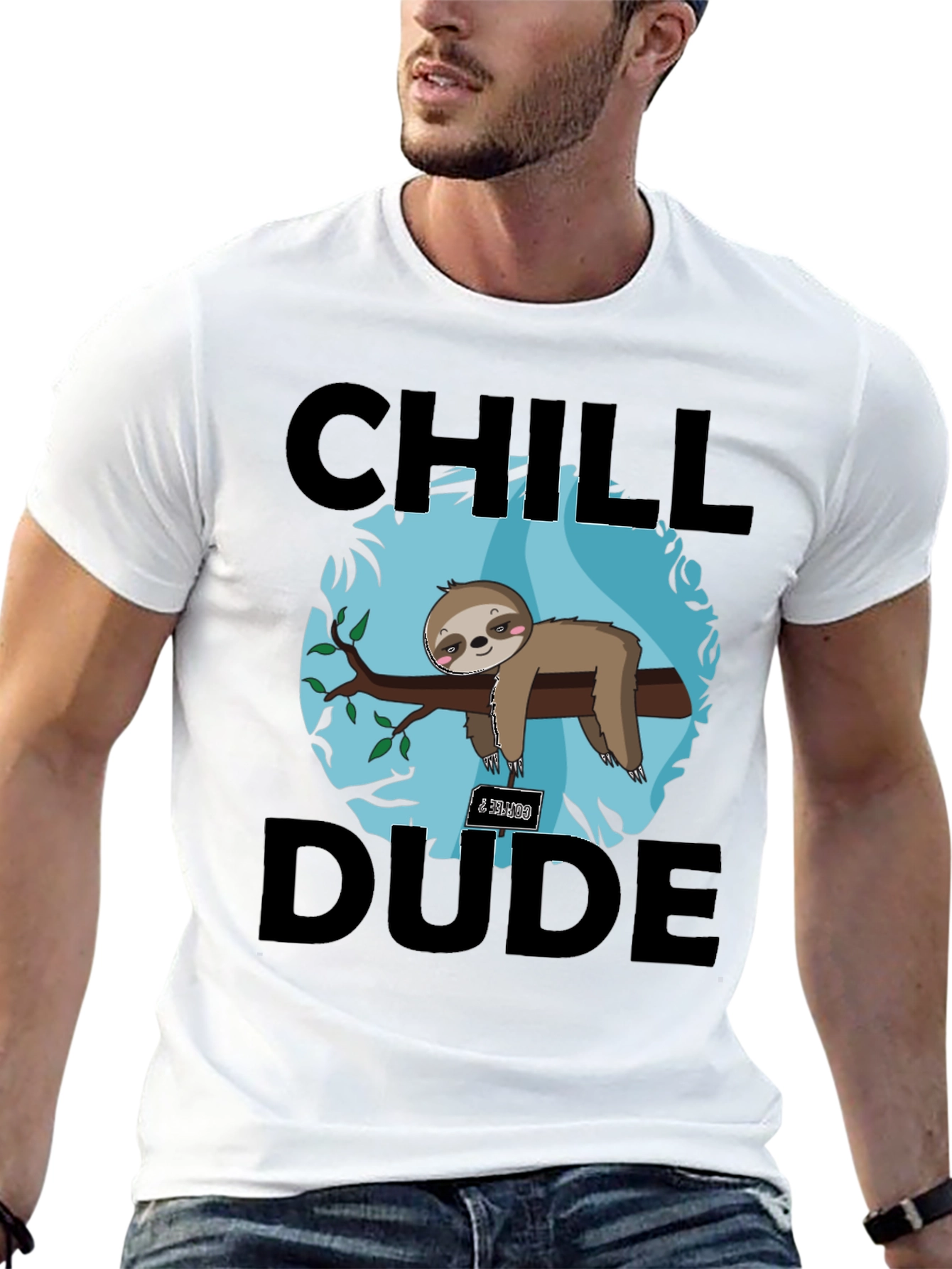 Black Chill Dude Sloth Graphic Tee view 13