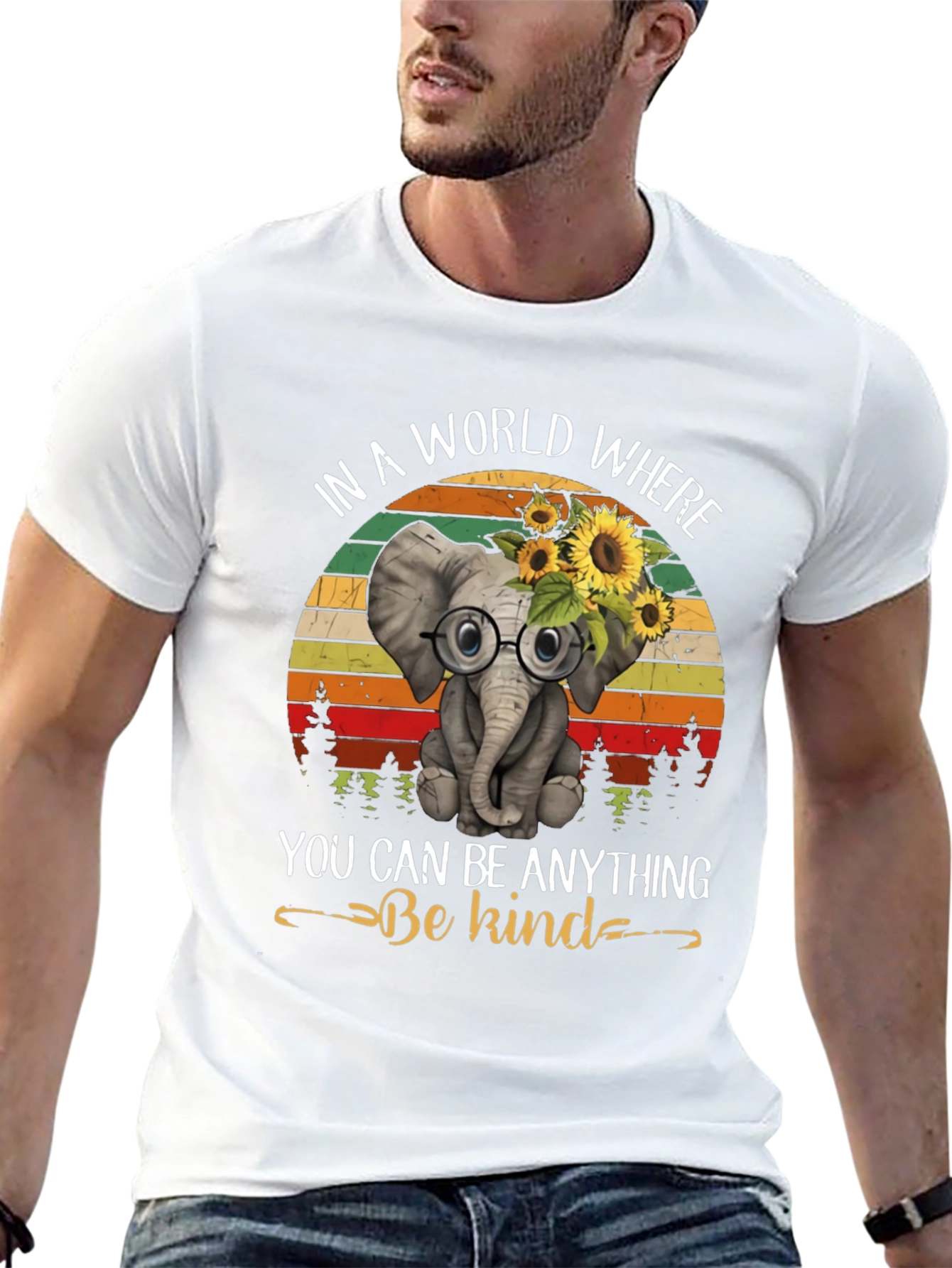 Black Be Kind Elephant T-Shirt: World Where You Can Be Anything view 13