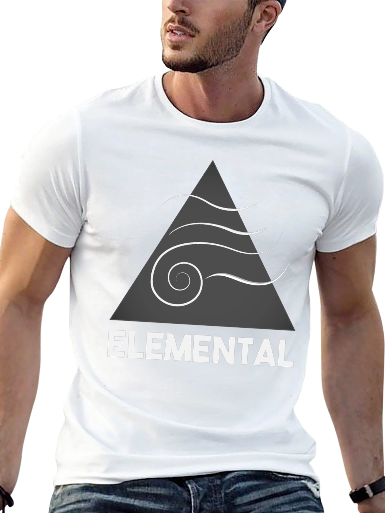 Black Elemental Graphic Print T-Shirt view 13