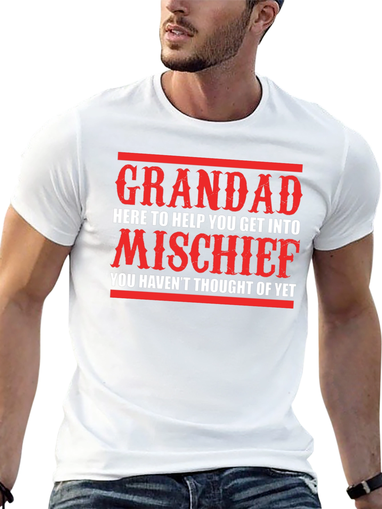 Black Grandad Mischief T-Shirt - Funny Gift for Grandpa view 13