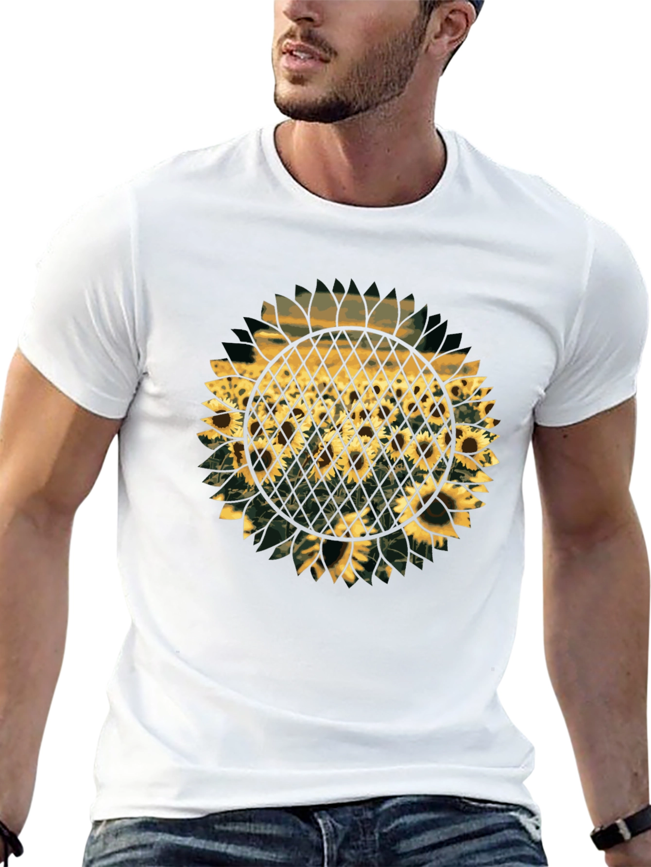 Black Sunflower Graphic Print T-Shirt - Black view 13