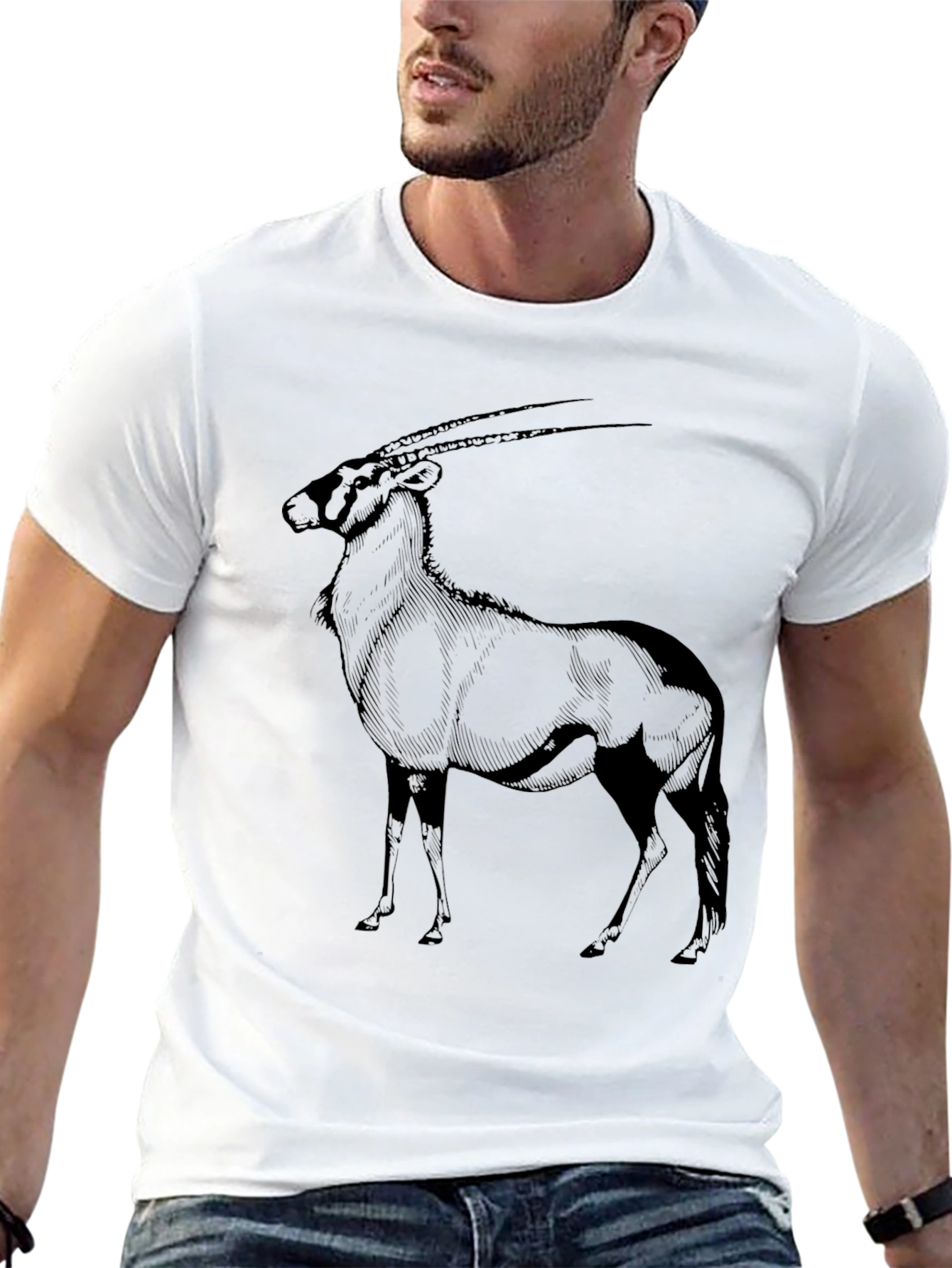 Black Black T-Shirt with Oryx Graphic view 13