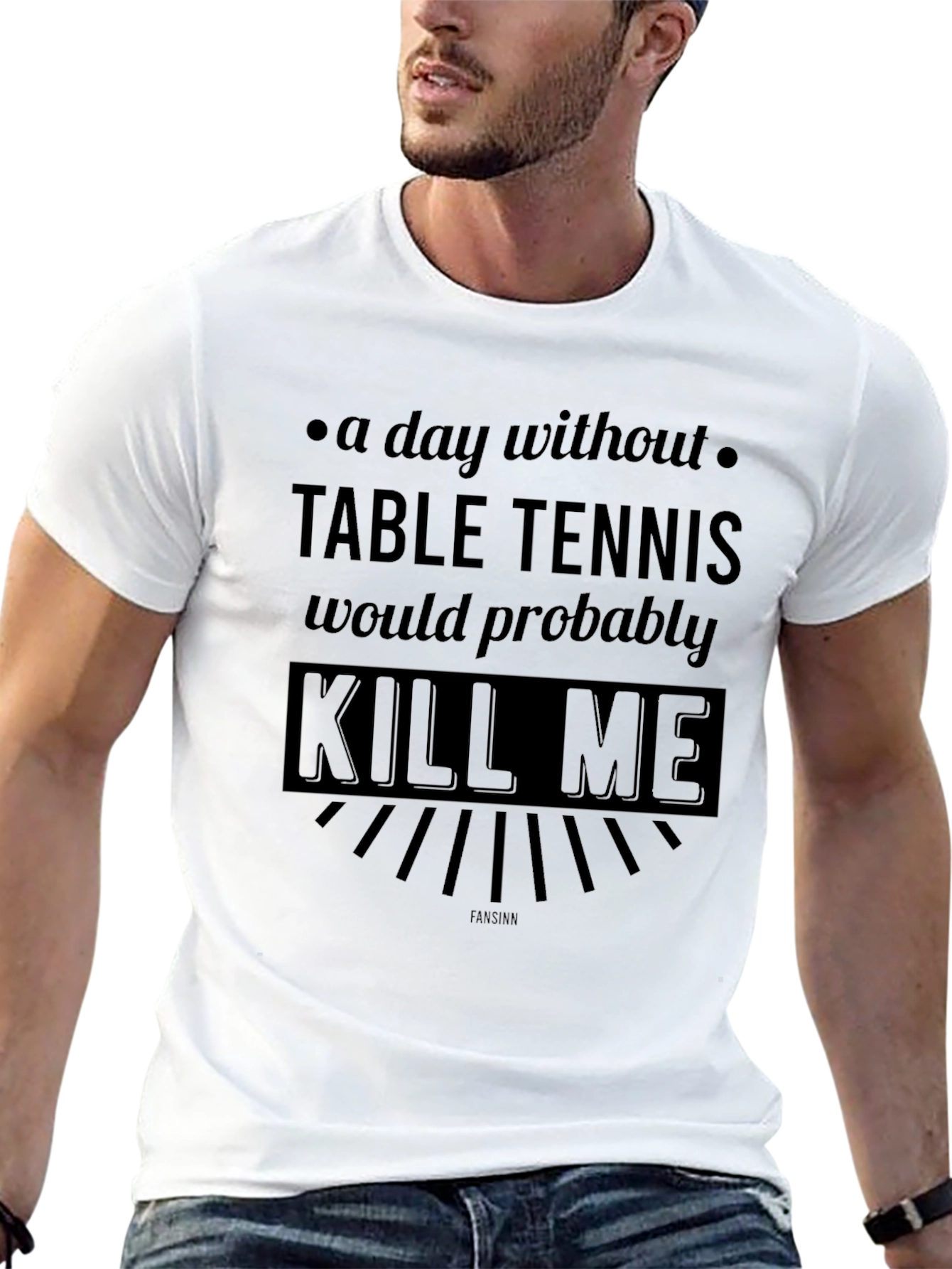 Black Table Tennis T-Shirt - "Kill Me" Funny Ping Pong Tee view 13