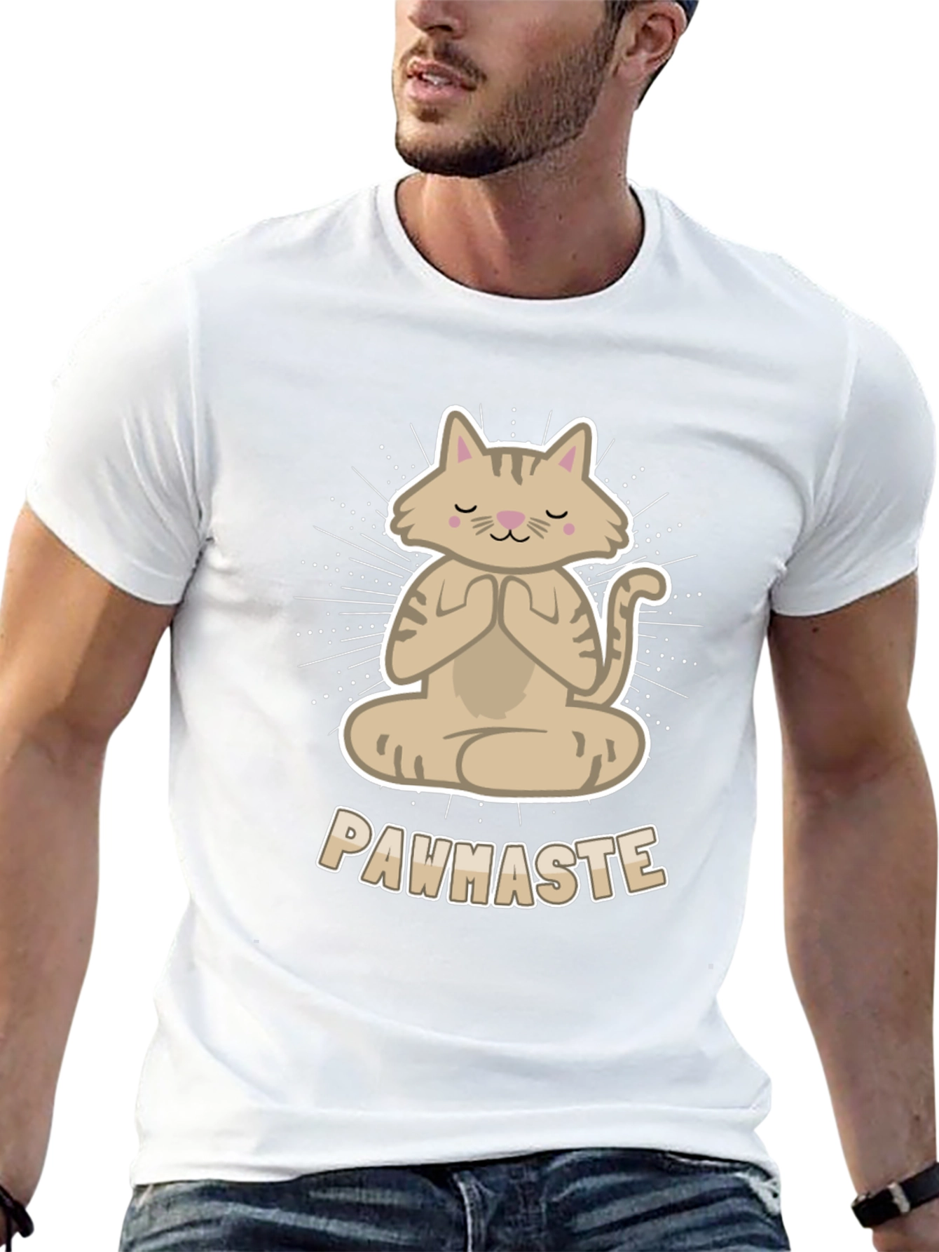 Black Meditating Cat Tee - Pawhaste Design view 13