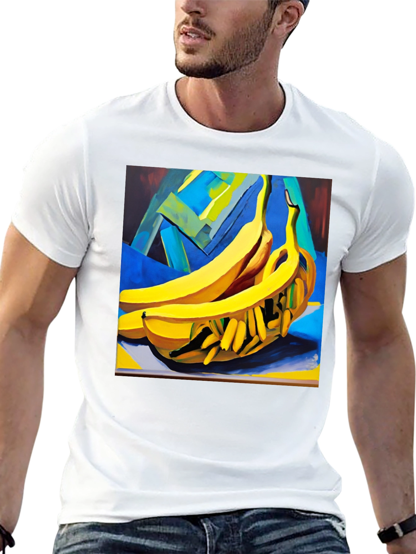 Black Abstract Banana T-Shirt view 13