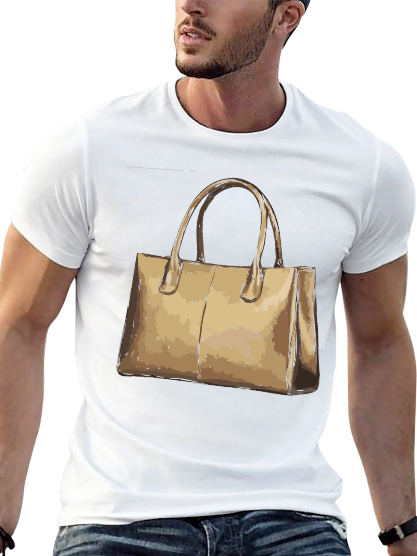 Black Graphic Tee - Handbag Design - Casual Unisex T-Shirt view 13