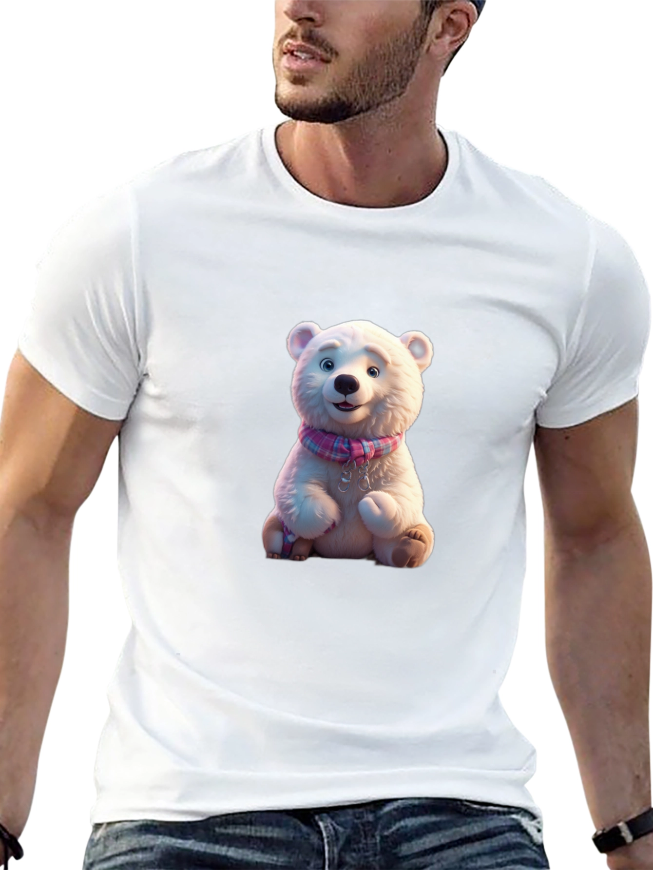 Black Cute Polar Bear T-Shirt view 13