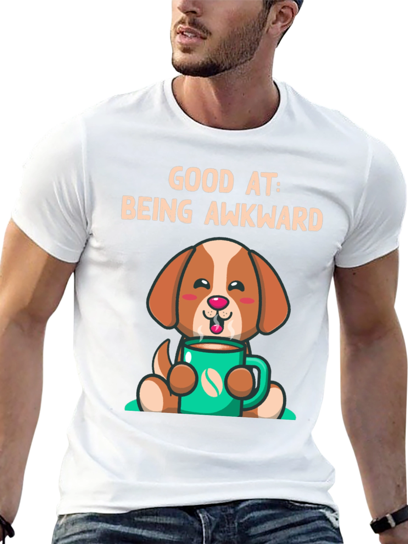 Black Awkward Dog Graphic T-Shirt view 13