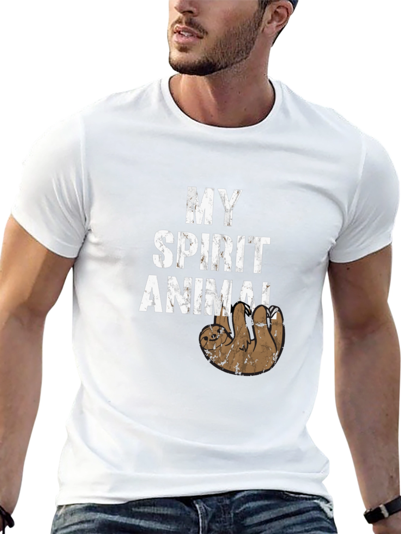 Black My Spirit Animal Sloth T-Shirt Funny Novelty Tee view 13