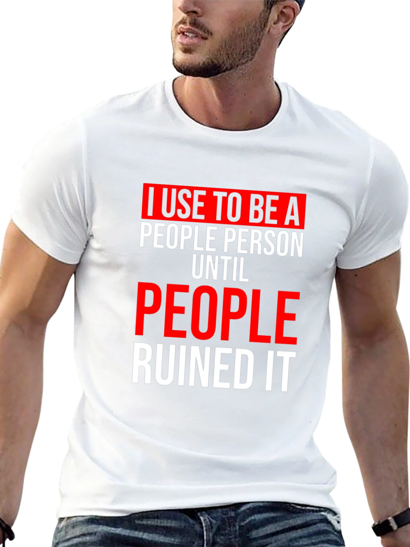 Black Funny 'People Person' Graphic T-Shirt view 13