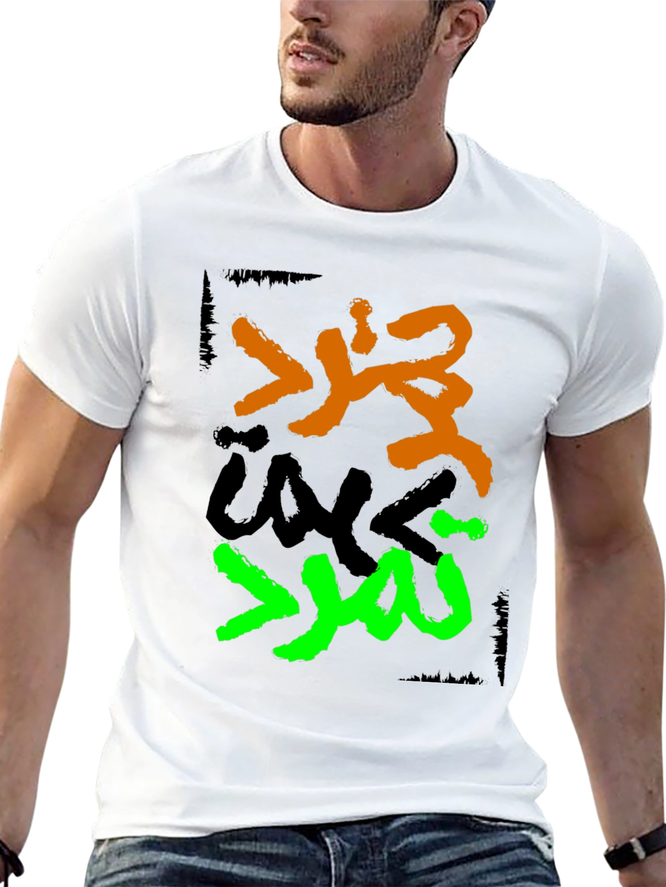 Black Graphic Tee - Arabic Design, Black view 13
