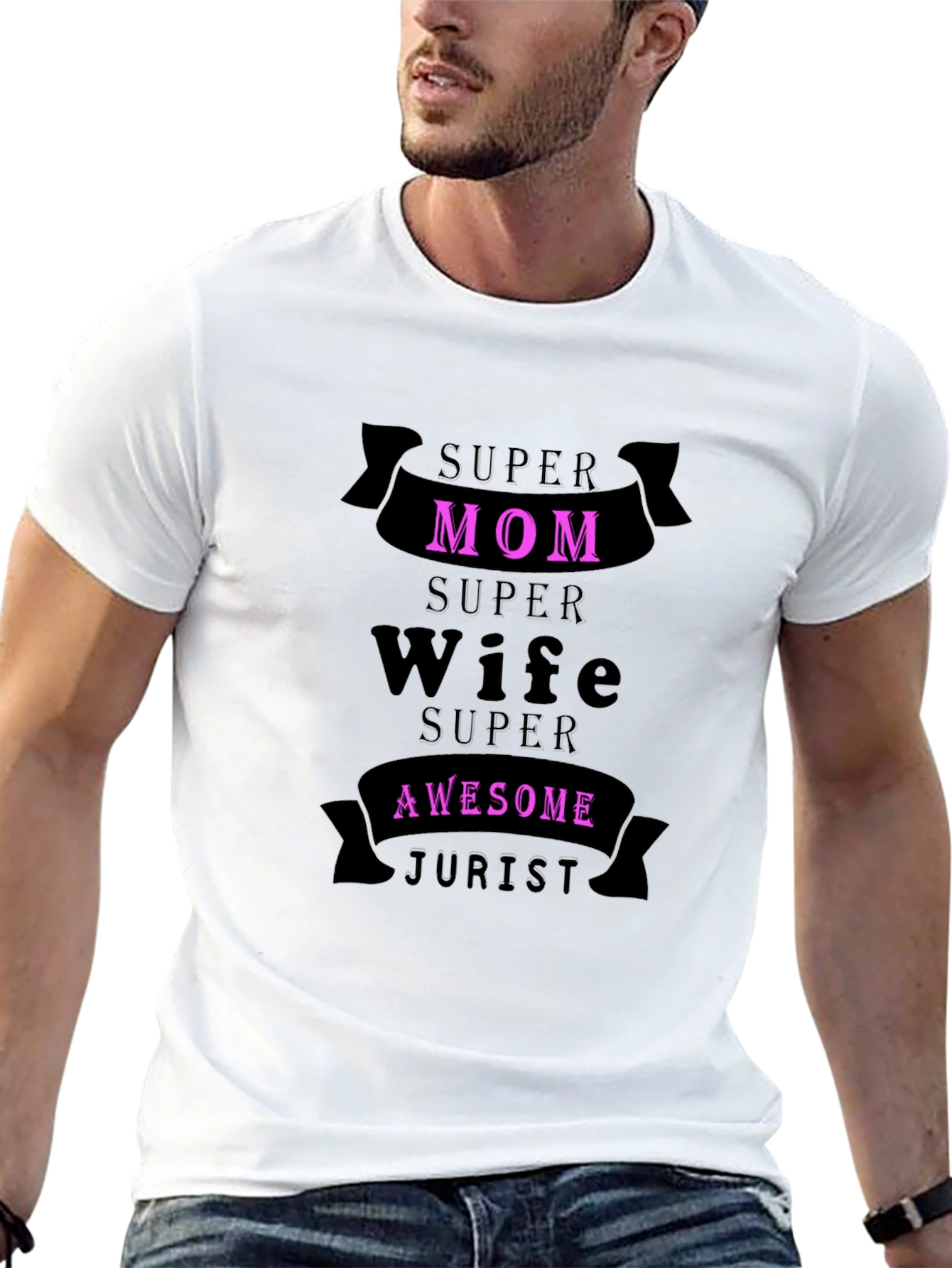 Black Super Mom Wife Awesome Jurist Graphic Tee view 13