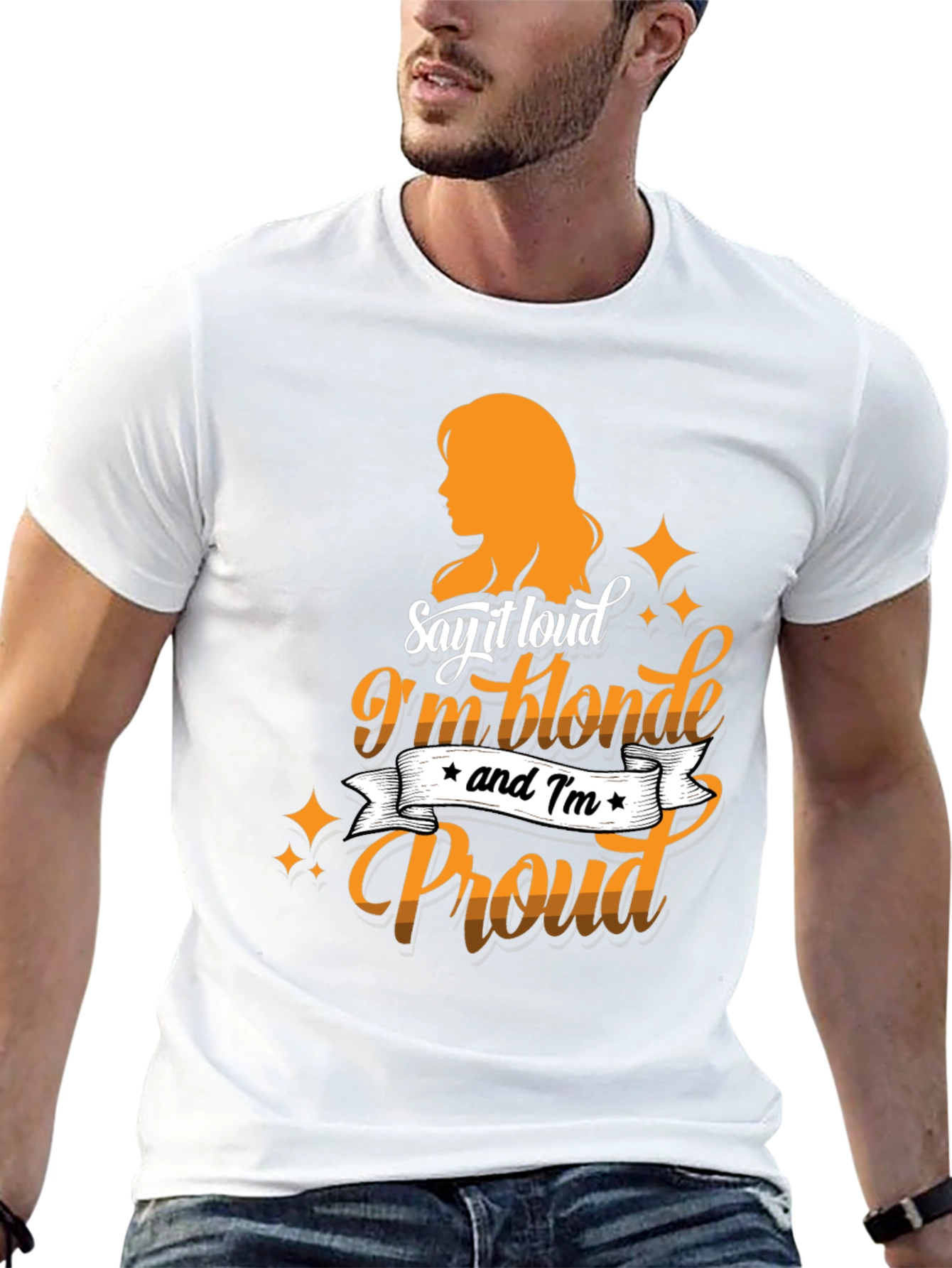 Black Blonde & Proud Graphic Tee - Black Cotton T-Shirt view 13