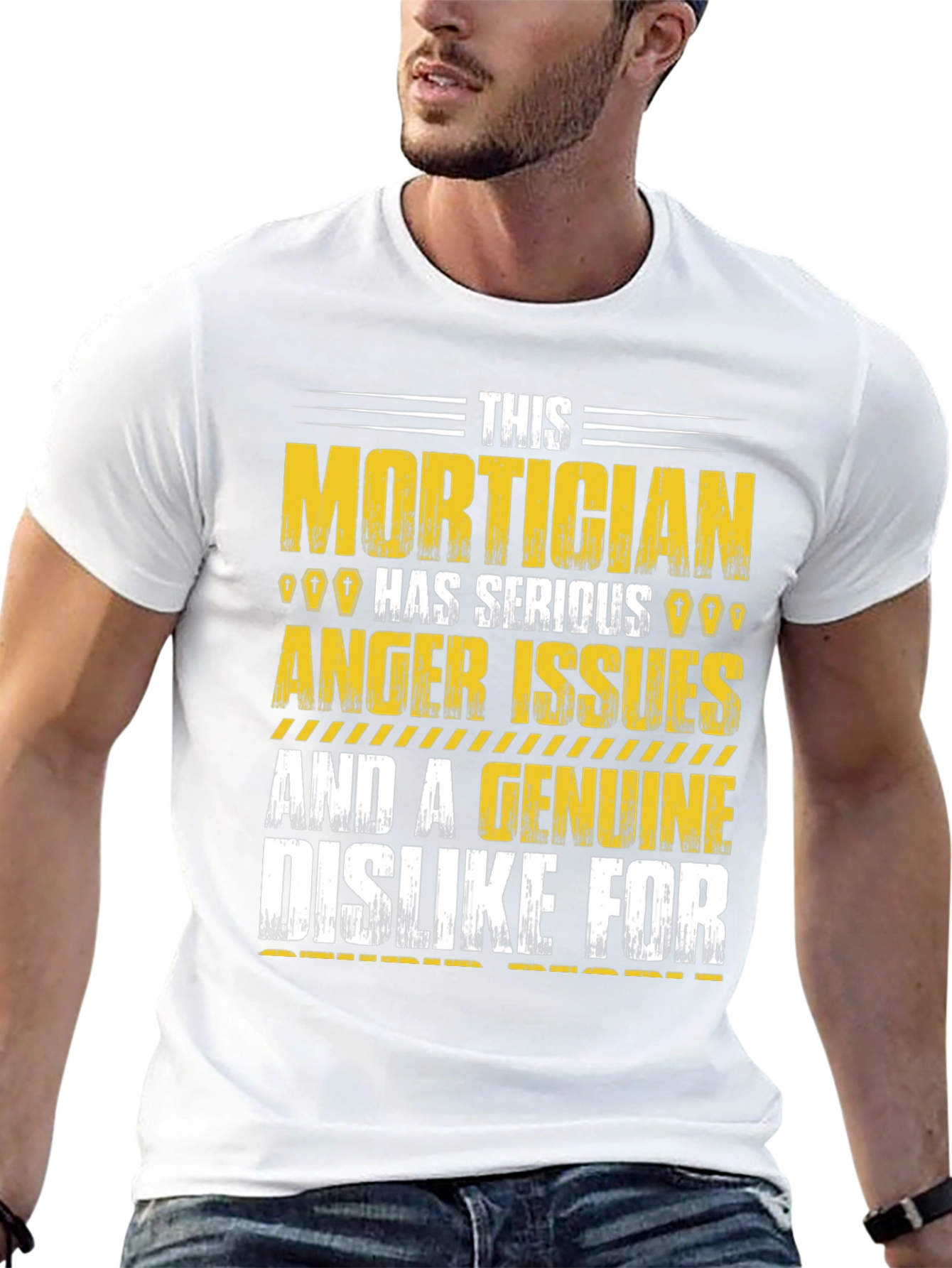 Black Mortician Humor Graphic T-Shirt view 13