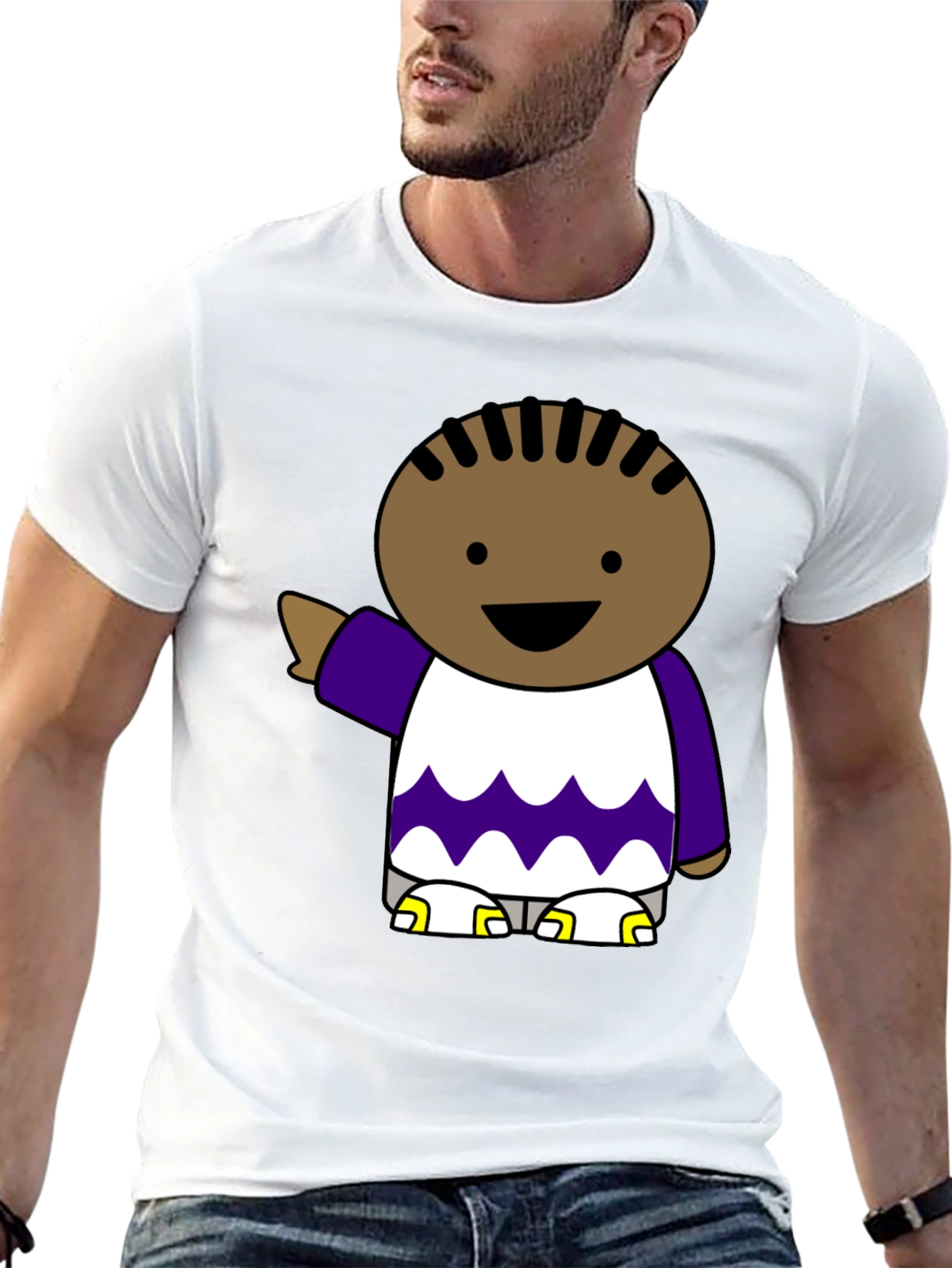Black Cartoon Character Black T-Shirt view 13