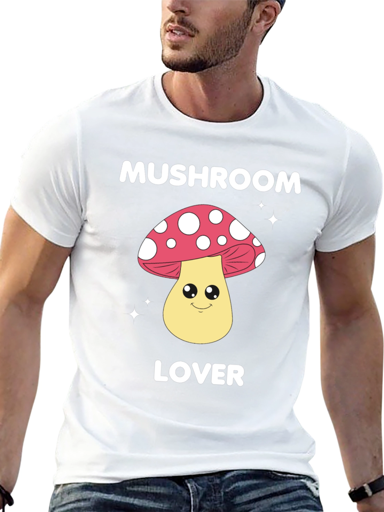 Black Mushroom Lover Graphic Tee - Fun Novelty Shirt view 13