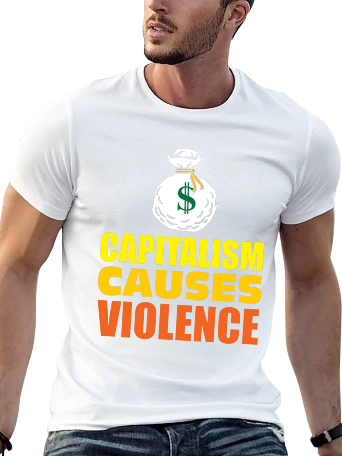 Black Capitalism Causes Violence Graphic T-Shirt view 13