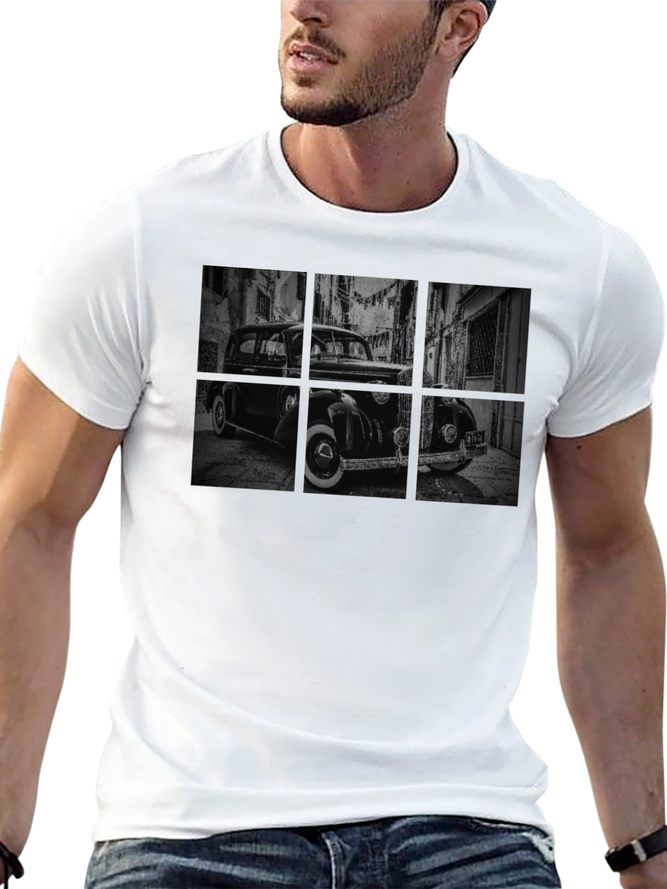 Black Vintage Car Black T-Shirt view 13
