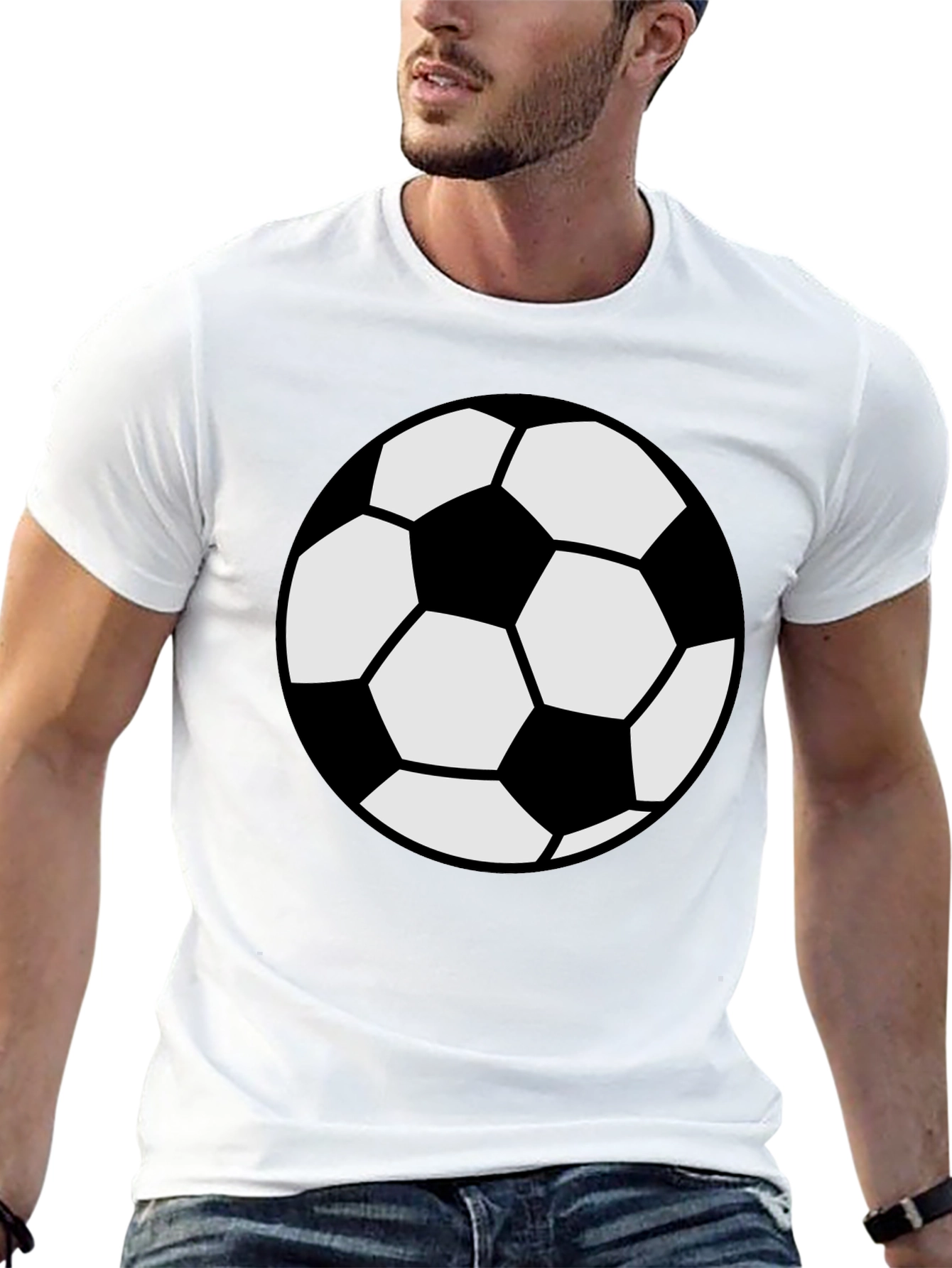Black Soccer Ball Graphic Tee - Black Cotton Comfort view 13