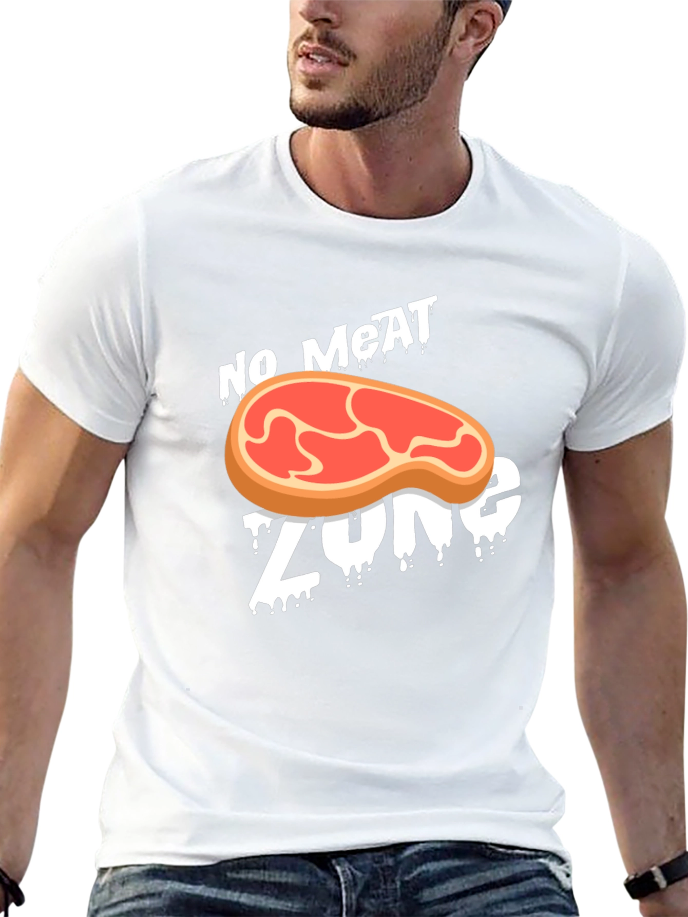 Black No Meat Zone Graphic T-Shirt - Vegan Style view 13