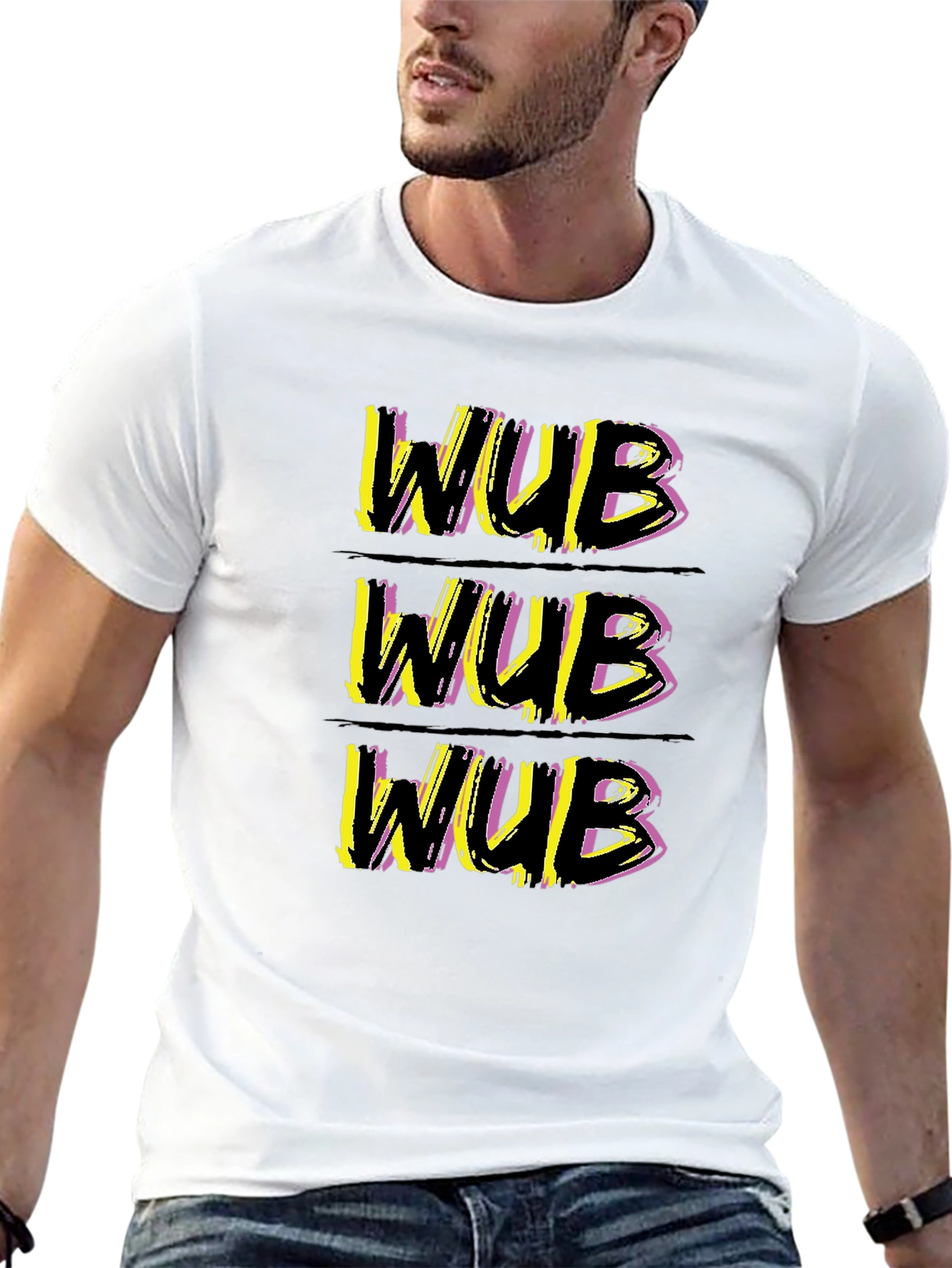 Black WUB Graphic Tee - Stylish Crew Neck T-Shirt view 13
