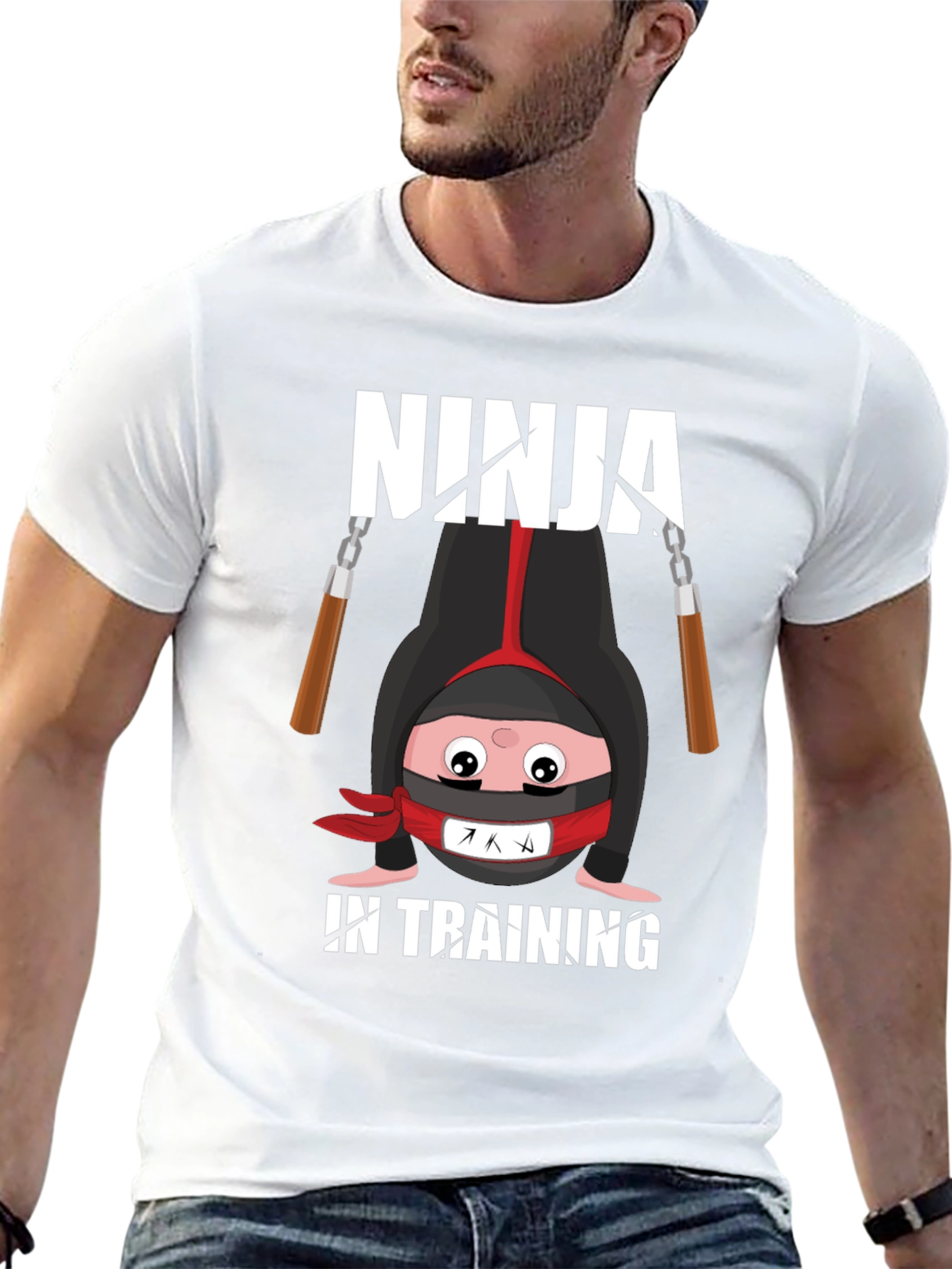 Black Ninja In Training Graphic Tee view 13