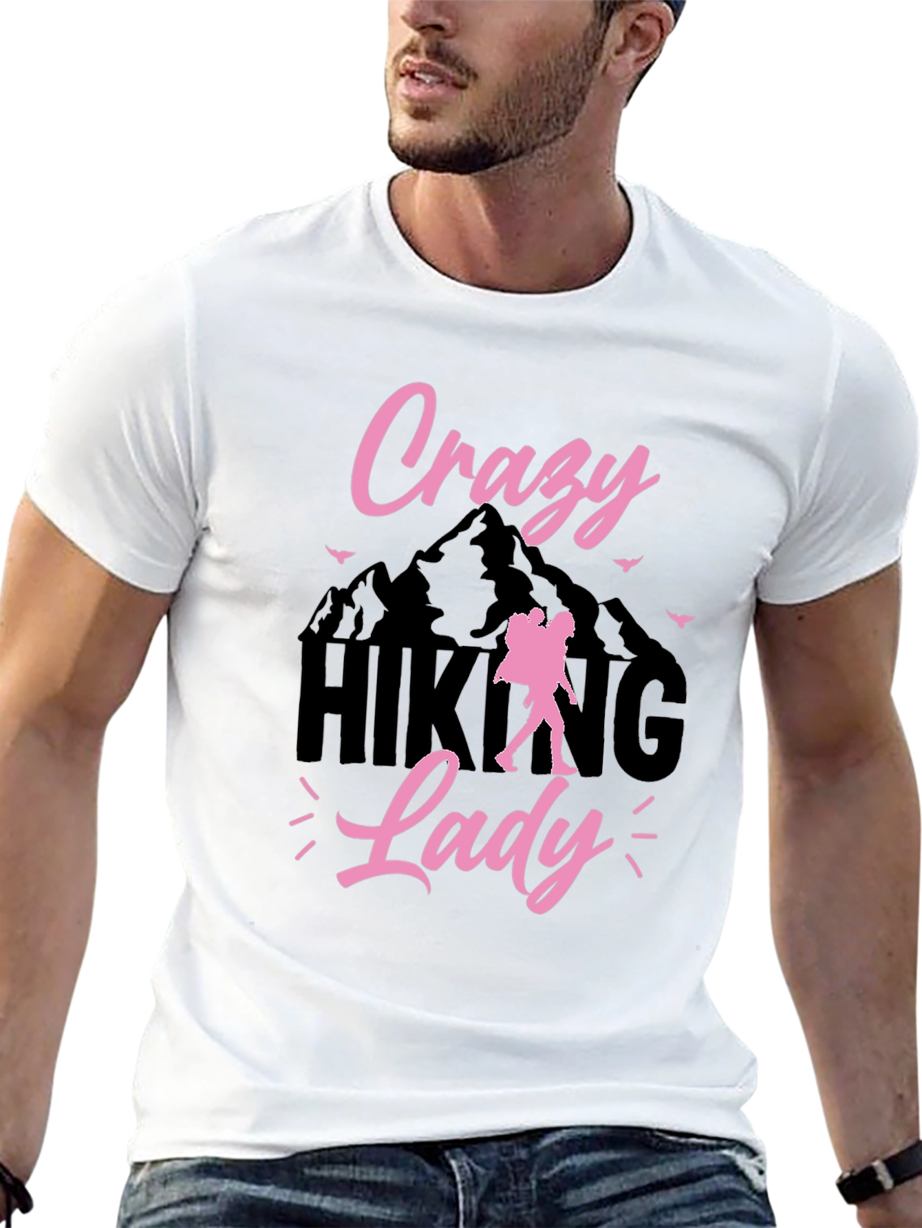 Black Crazy Hiking Lady Graphic Tee view 13