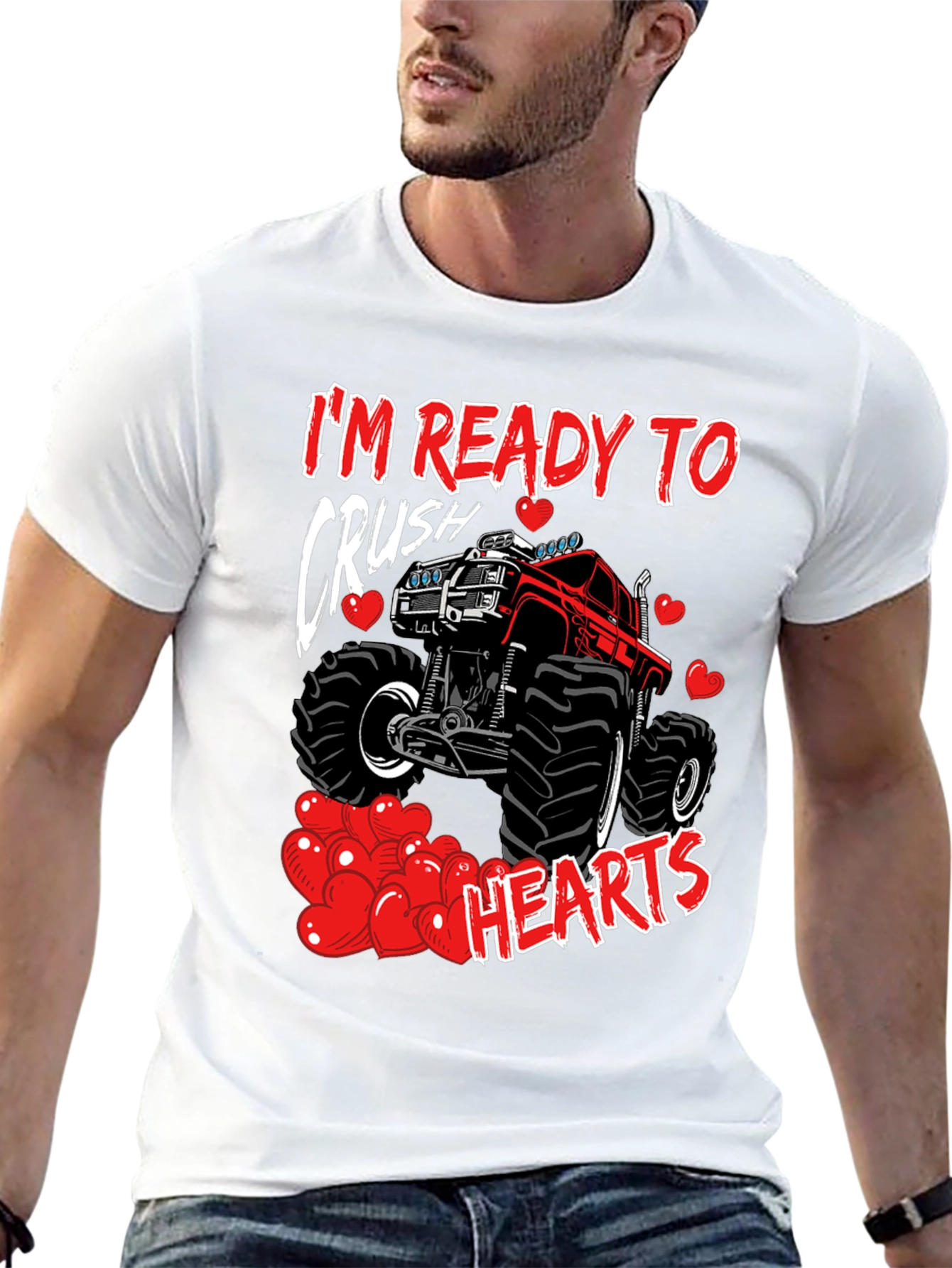Black Crush Hearts Monster Truck Graphic Tee view 13