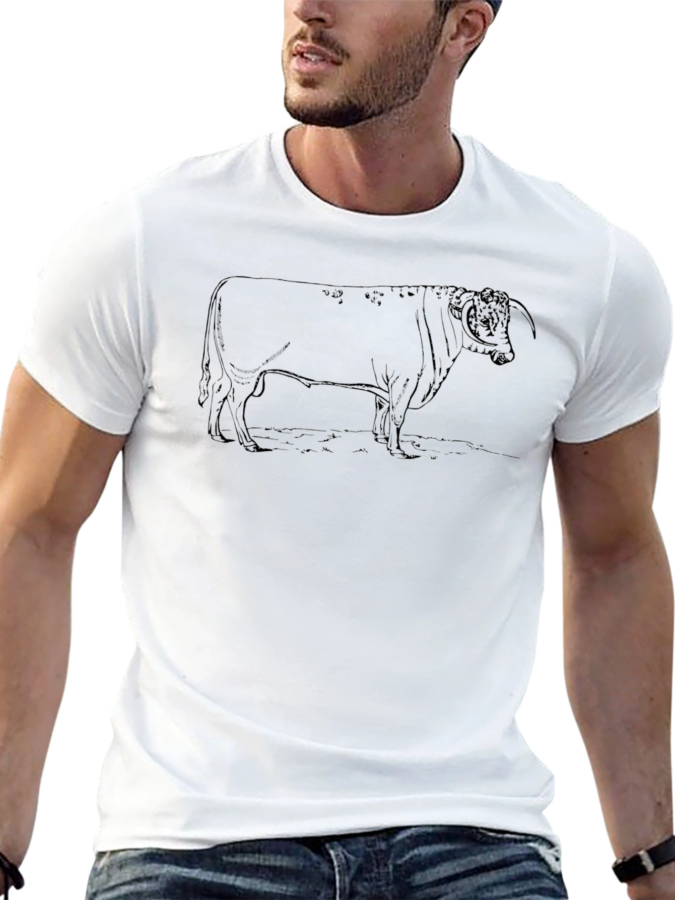 Black Black Bull Graphic Tee - Unisex Cotton T-Shirt view 13