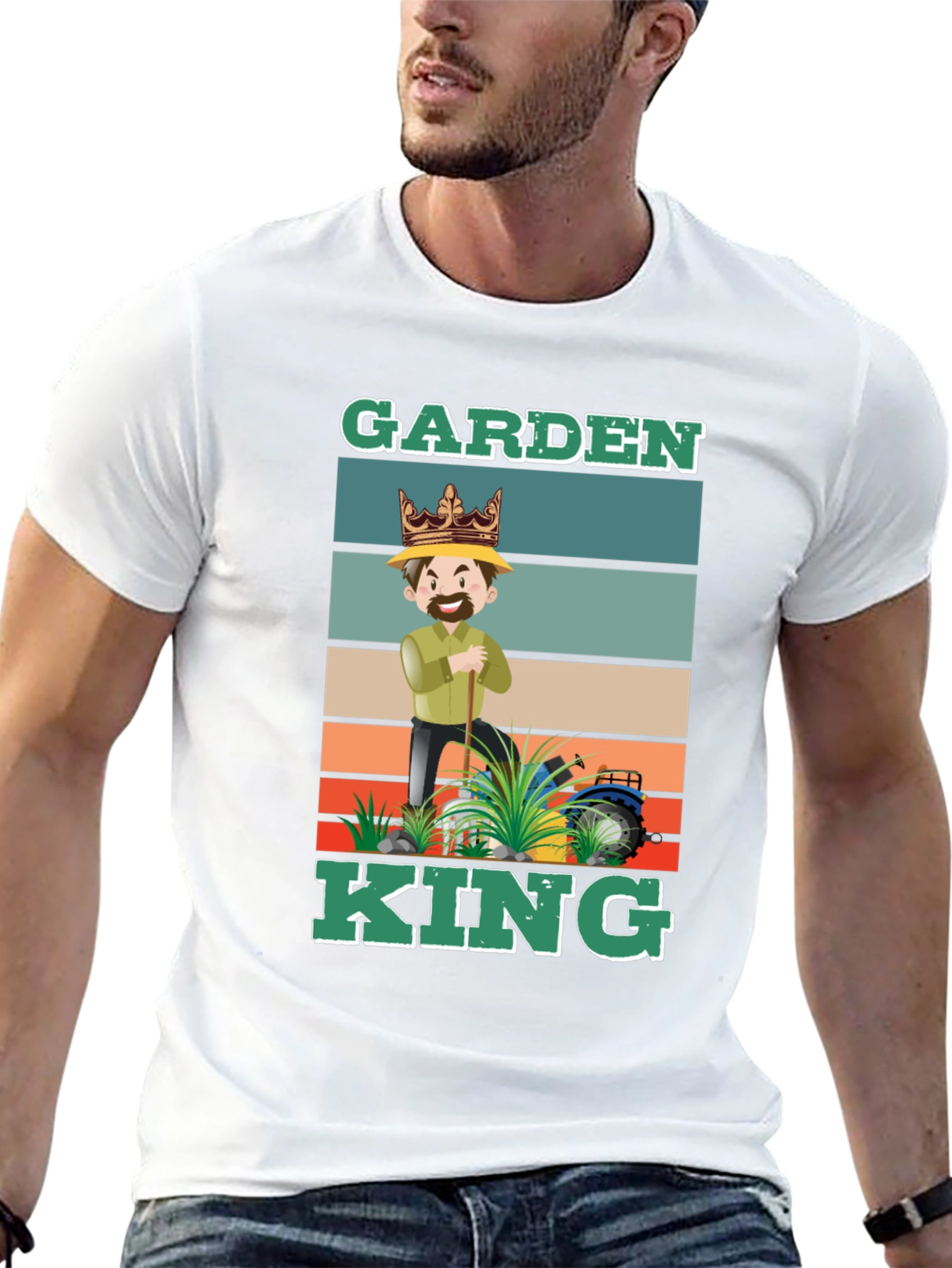 Black Garden King T-Shirt: Gardening Humor Tee view 13