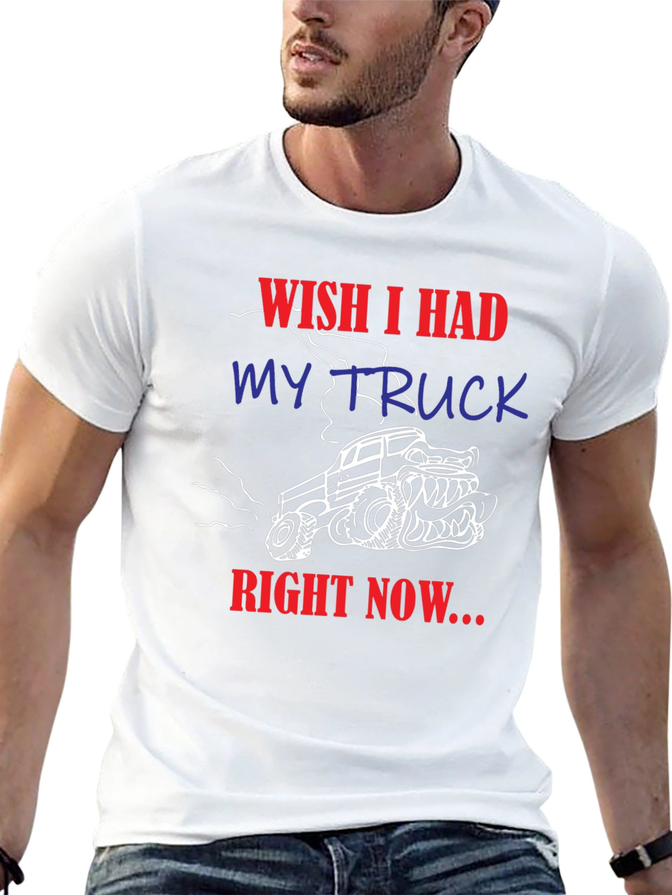 Black Wish I Had My Truck T-Shirt view 13