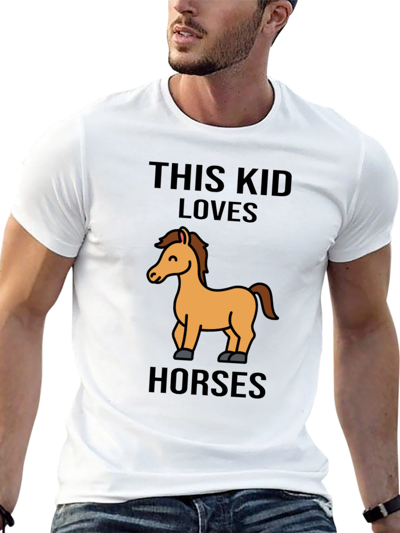 Black Cute Horse Lover Kids Black T-Shirt view 13