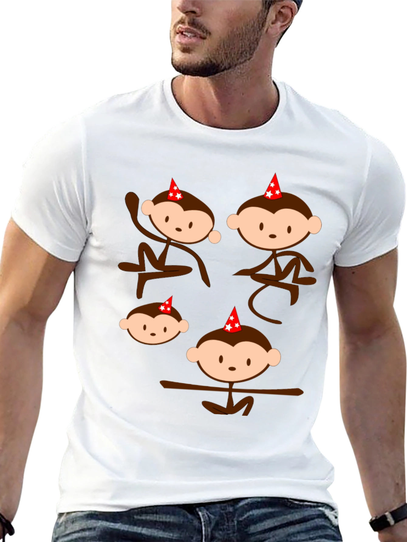 Black Monkey Birthday Party T-Shirt view 13