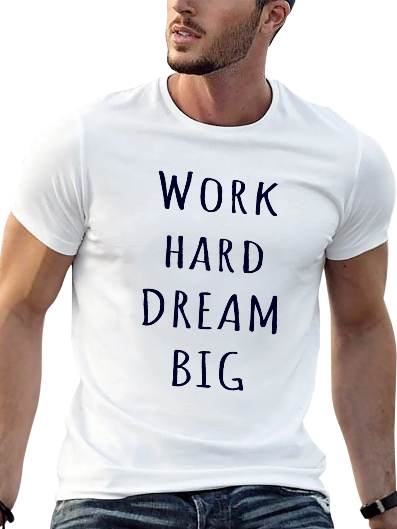 Black Work Hard Dream Big T-Shirt - Motivational Tee view 13