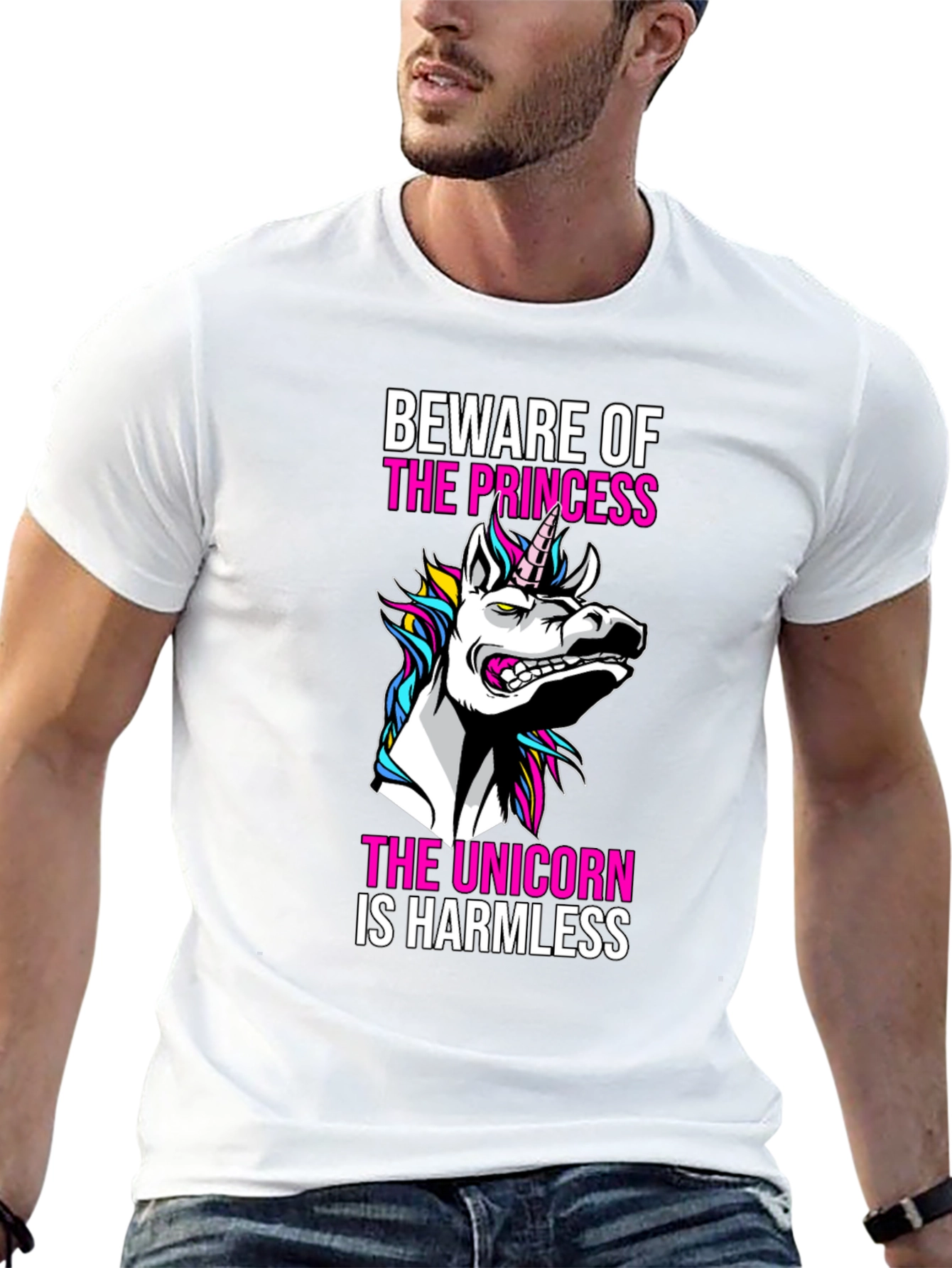 Black Beware the Princess, Unicorn T-Shirt view 13