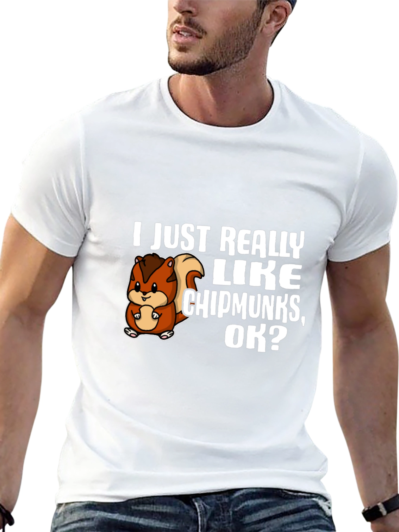 Black I Just Really Like Chipmunks, OK? T-Shirt view 13