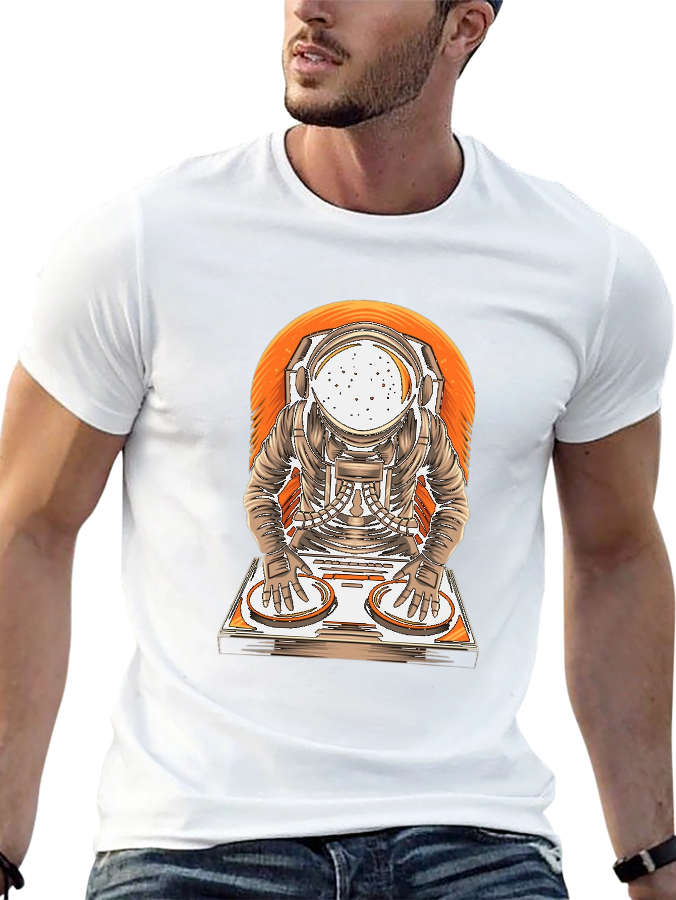 Black Astronaut DJ Graphic T-Shirt view 13