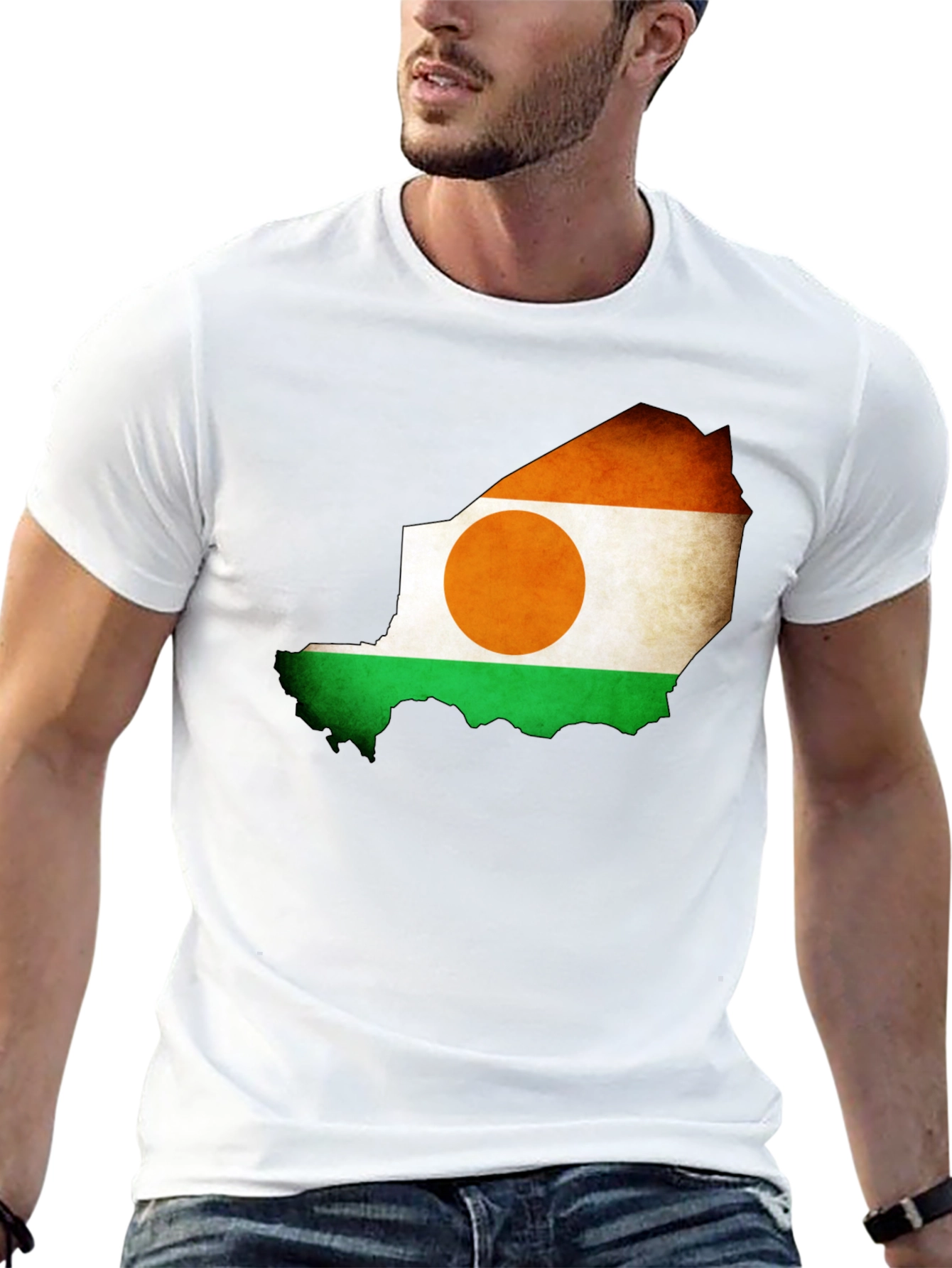 Black Niger Flag Map Graphic Tee - Black view 13