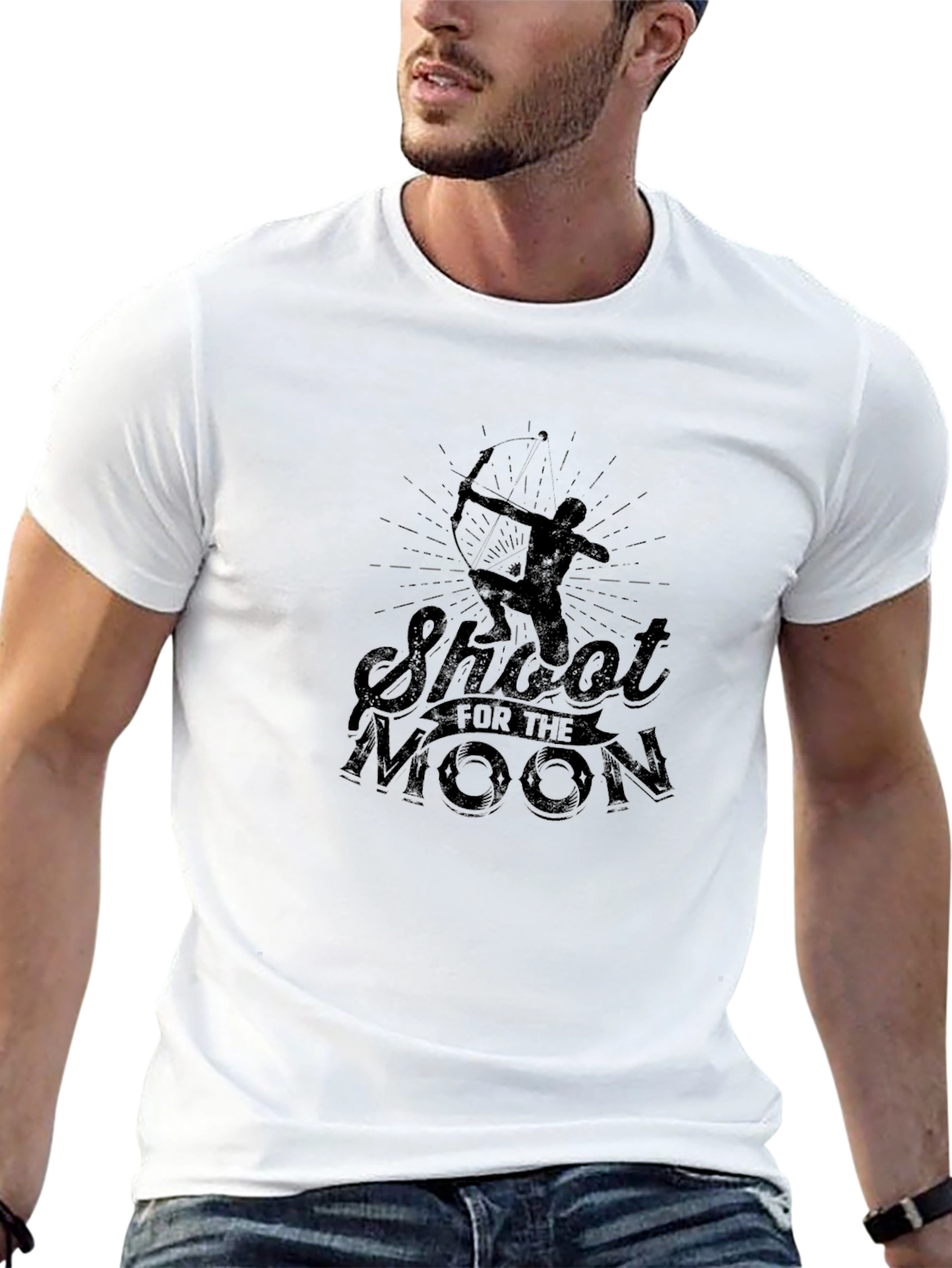 Black Shoot for the Moon Black Graphic Tee view 13