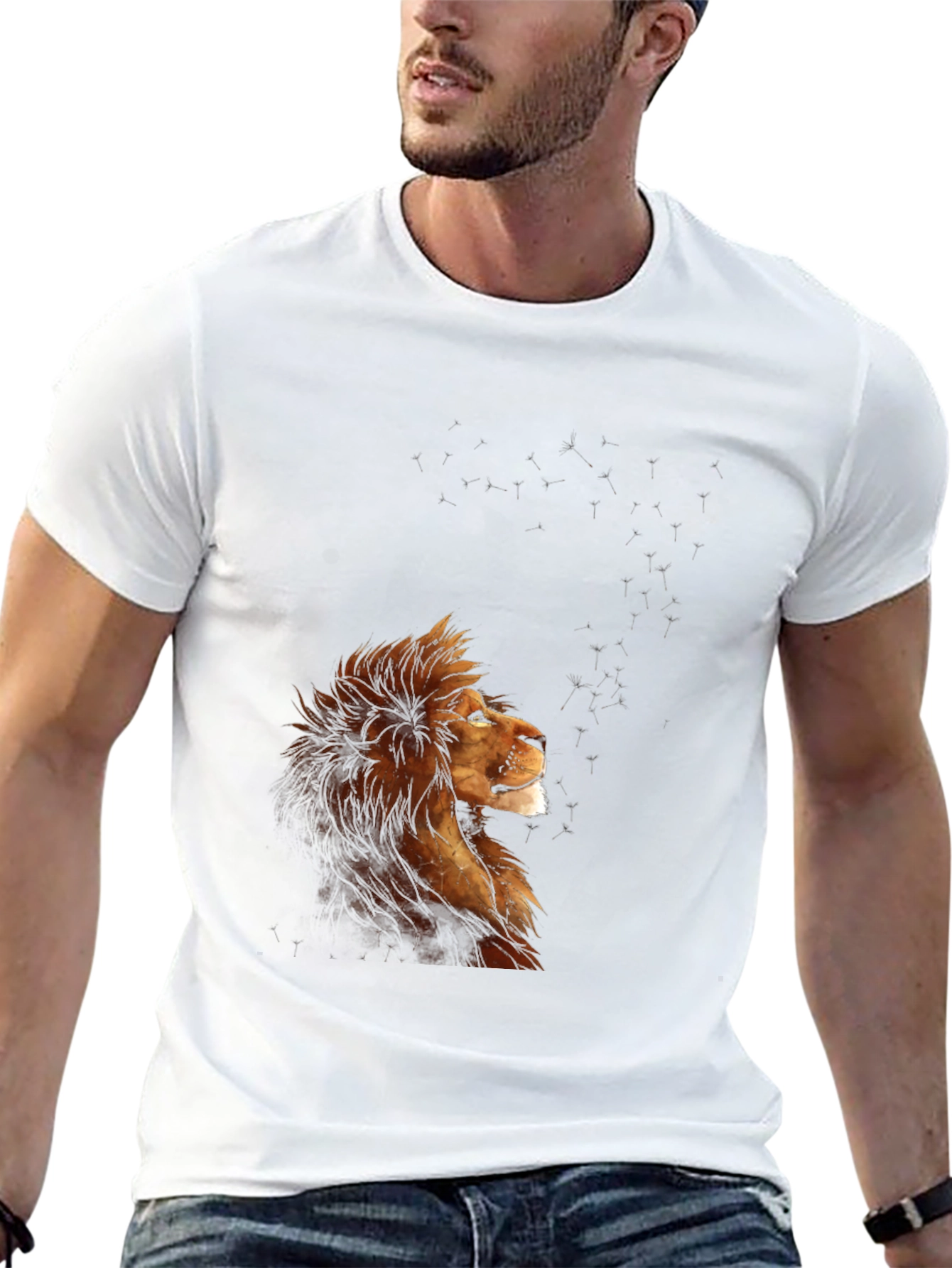 Black Lion Constellation Graphic T-Shirt - Black view 13