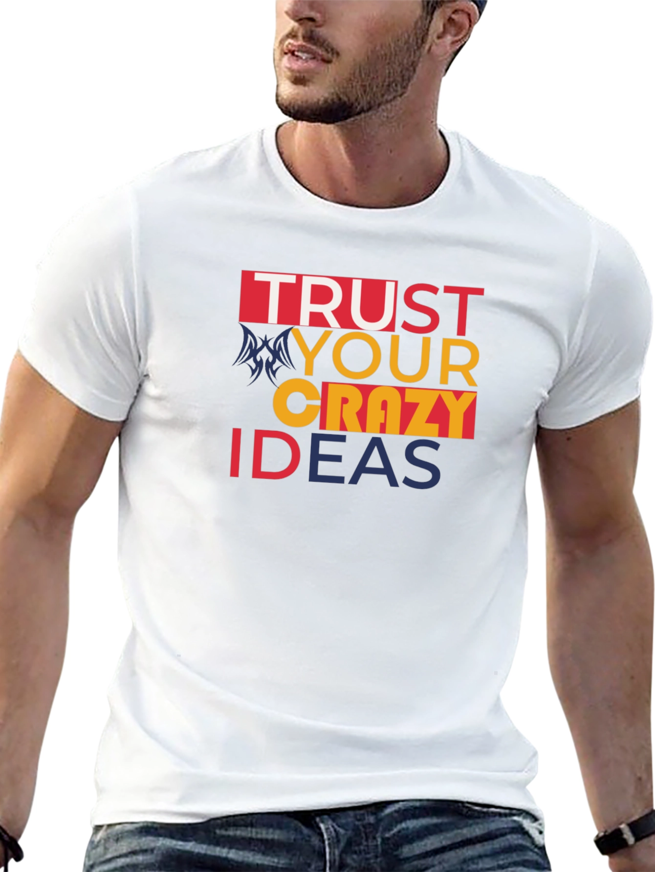 Black Trust Your Crazy Ideas T-Shirt - Bold Graphic Tee view 13