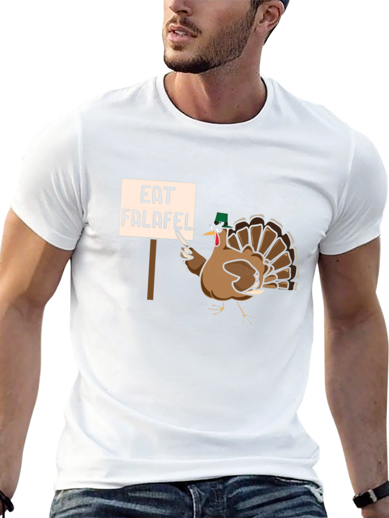 Black Eat Falafel Turkey Humor T-Shirt view 13