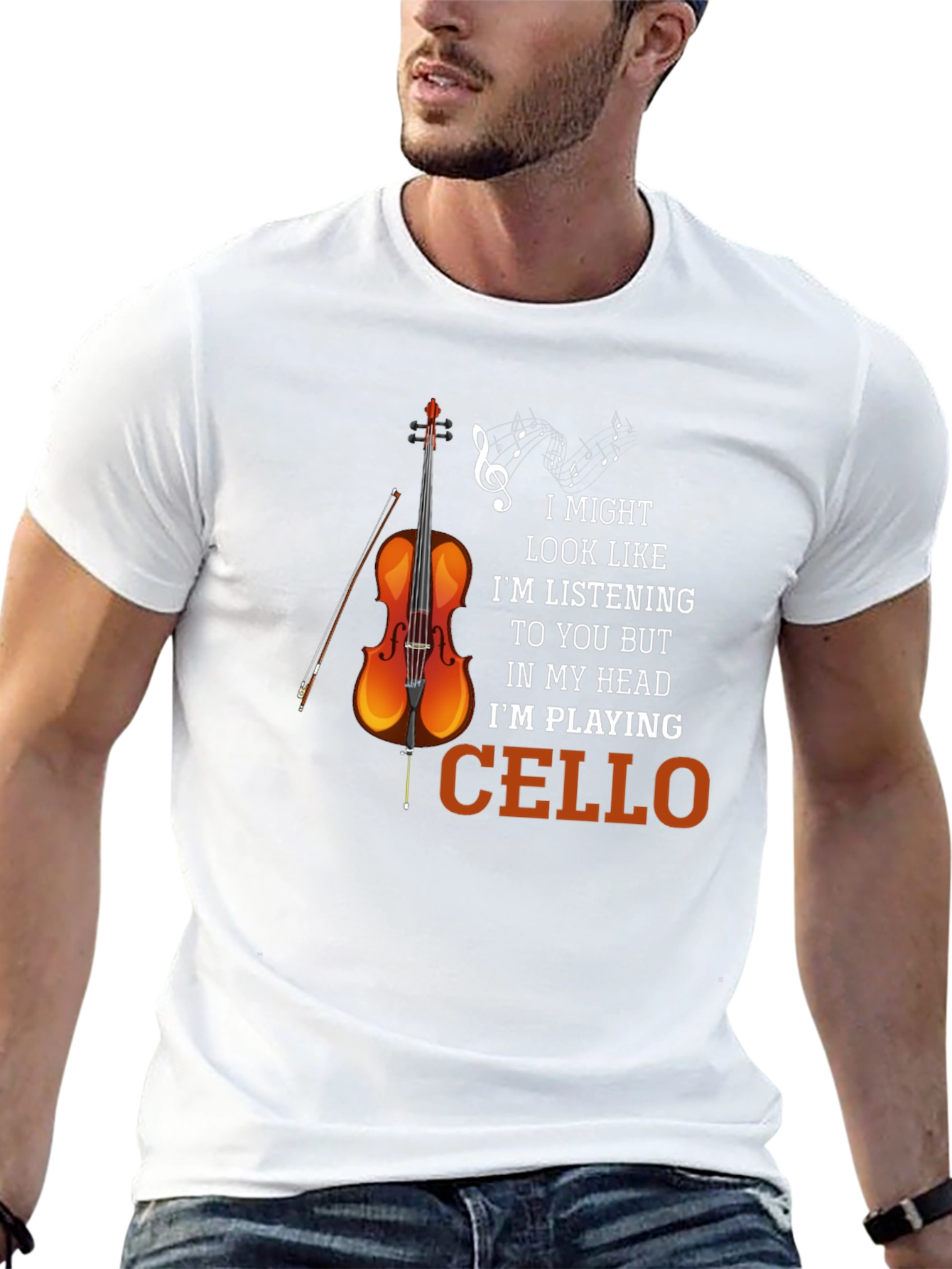 Black Cello Player T-Shirt Funny Musician Tee view 13