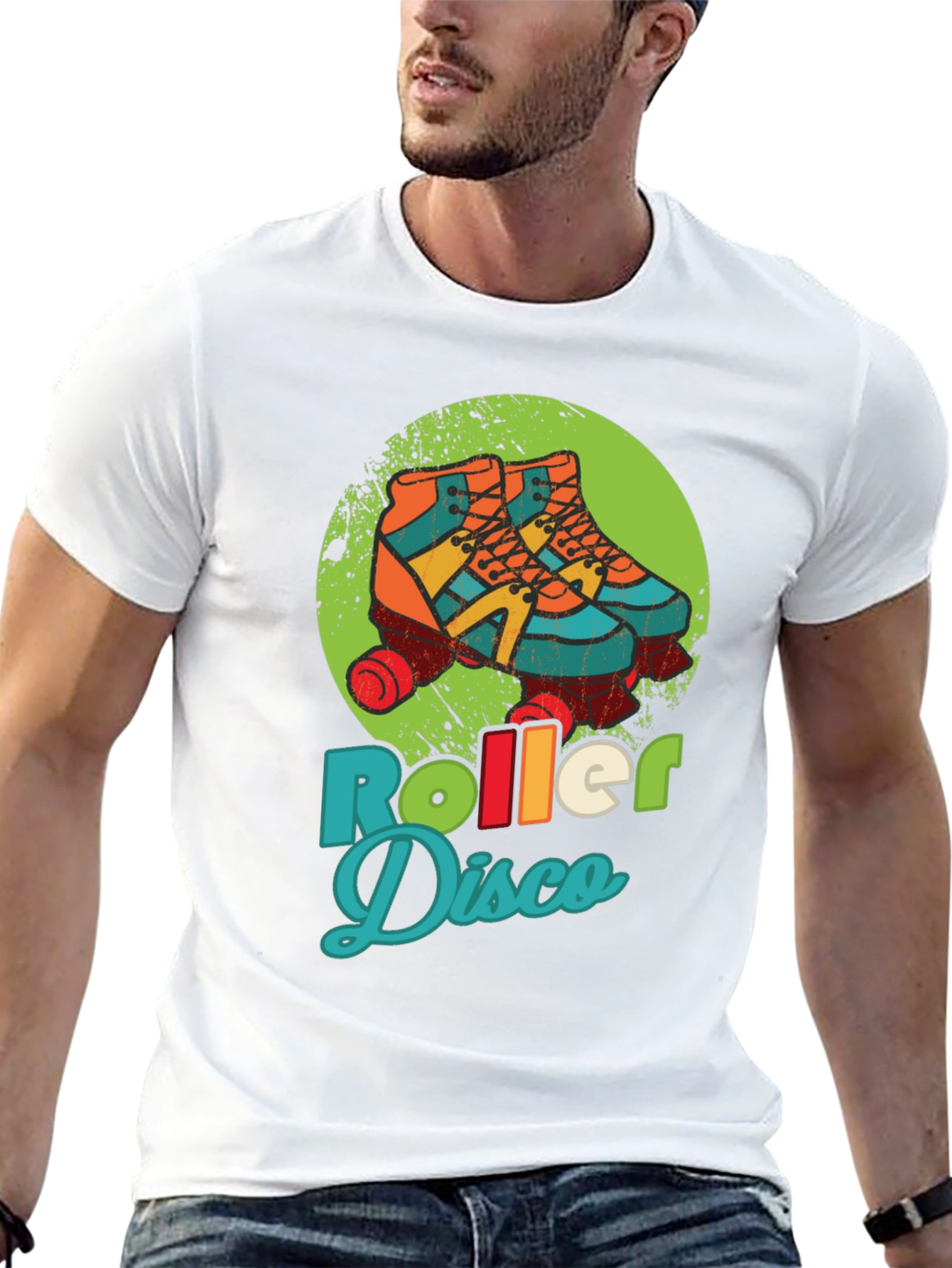 Black Retro Roller Disco T-Shirt - Vintage Style Skate Tee view 13