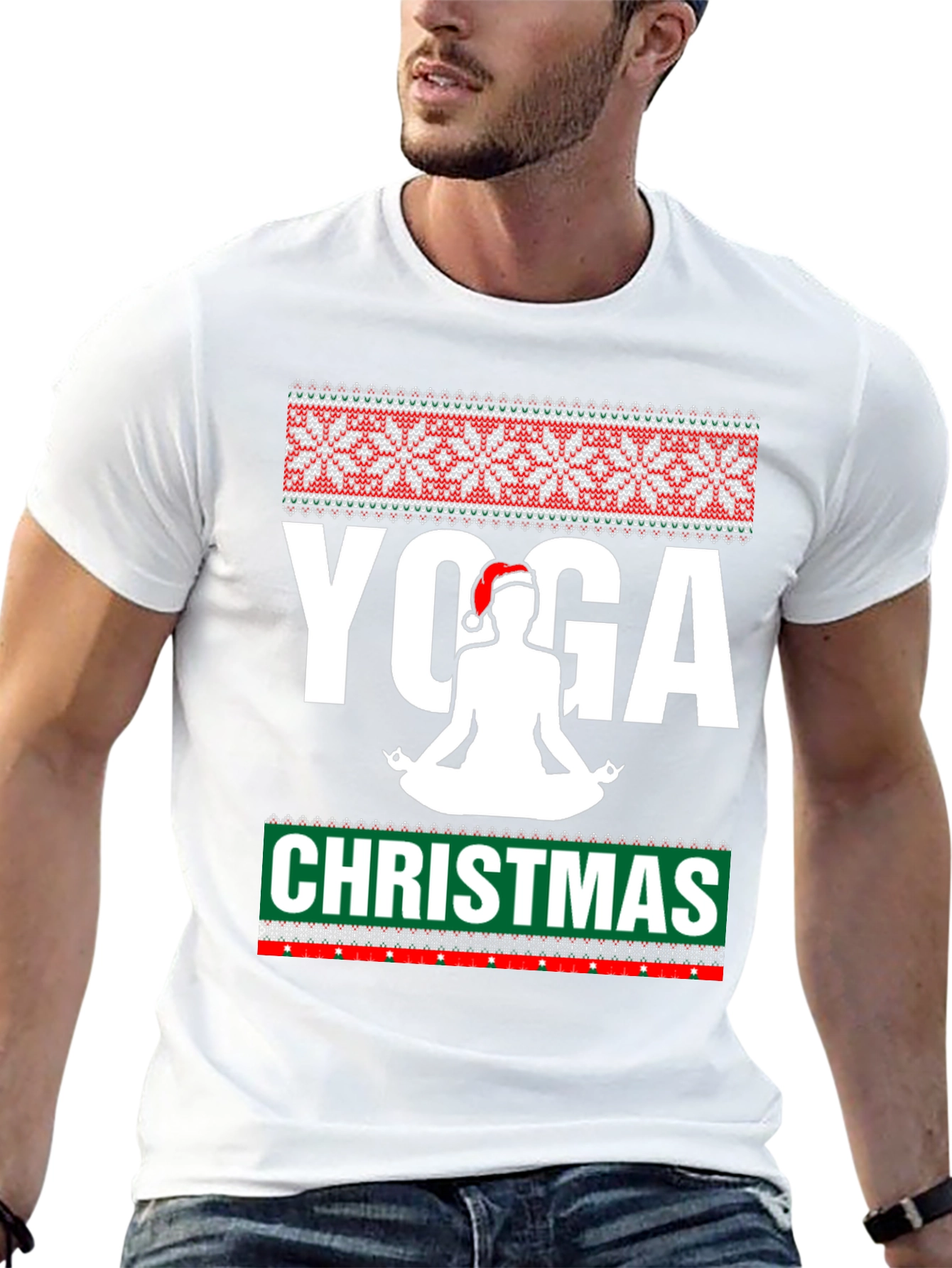 Black Yoga Christmas T-Shirt Festive Holiday Apparel view 13