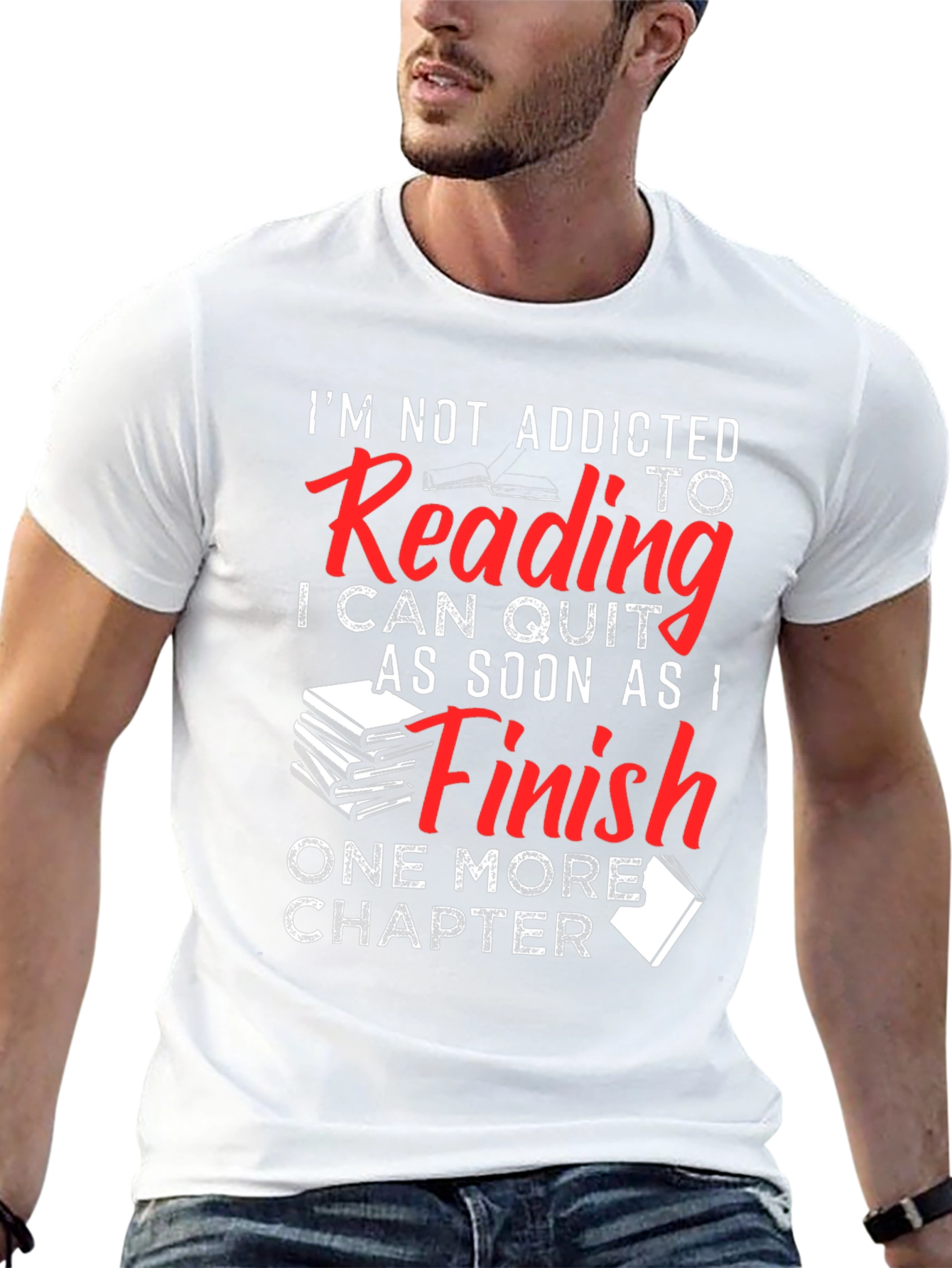 Black Funny Reading Addict T-Shirt: One More Chapter! view 13