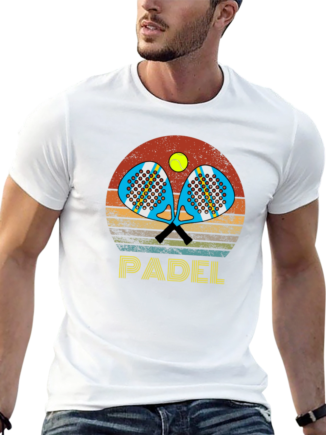 Black Retro Padel T-Shirt: Vintage Sportswear view 13