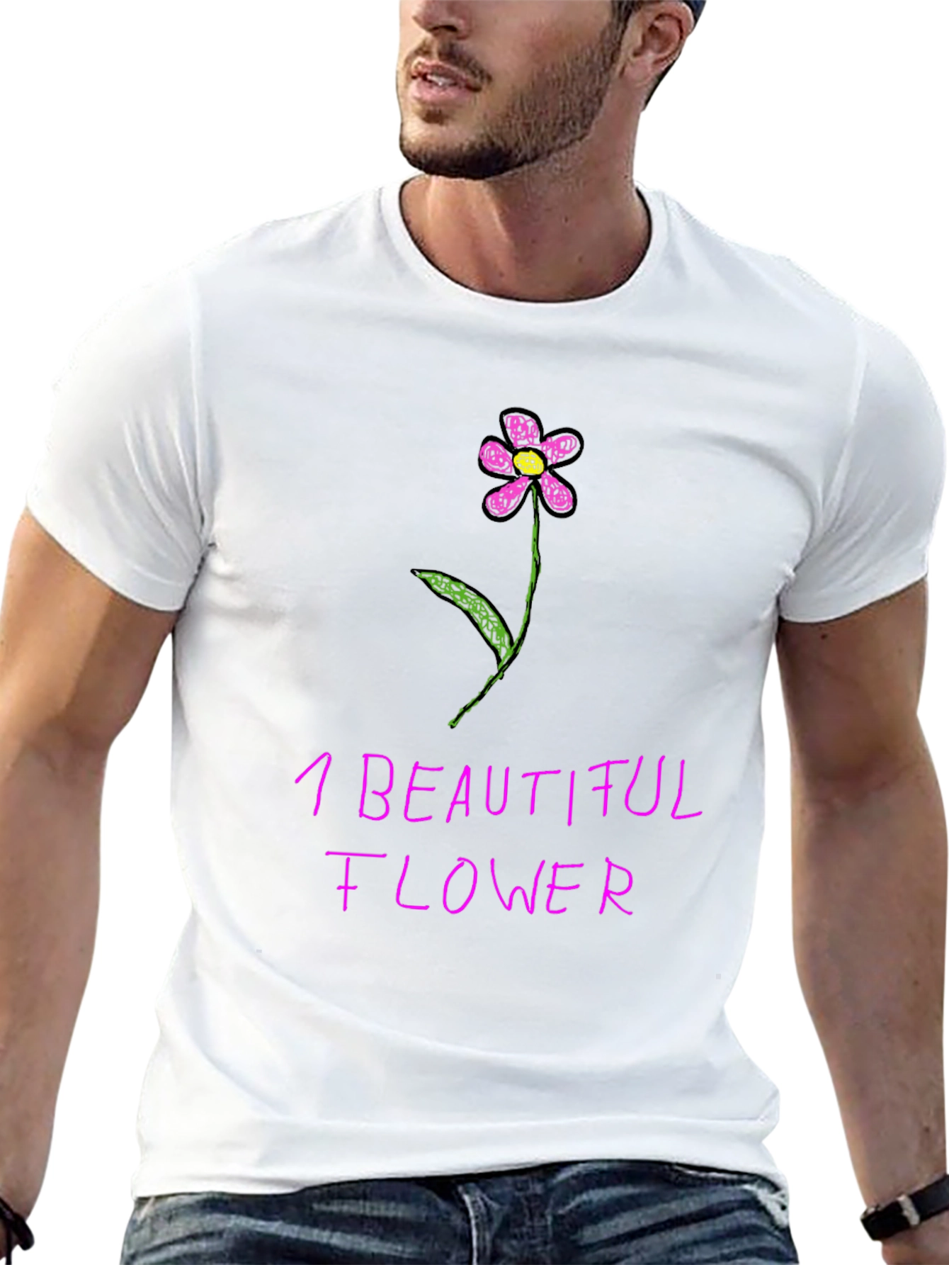 Black One Beautiful Flower Graphic T-Shirt view 13