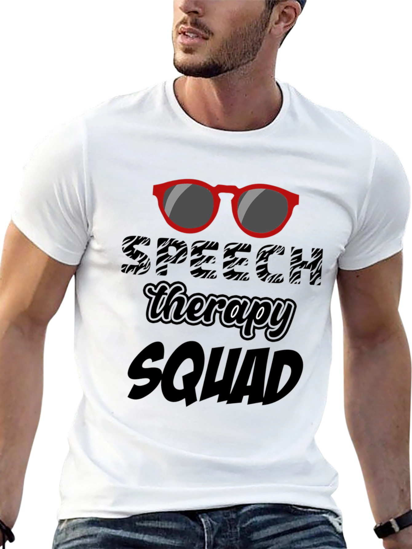 Black Speech Therapy Squad Black T-Shirt view 13